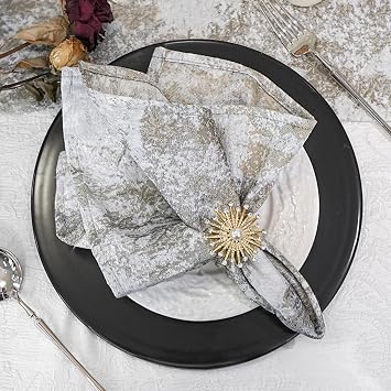 Silver Cloth Napkins Set of 4, 18 x 18 Inch