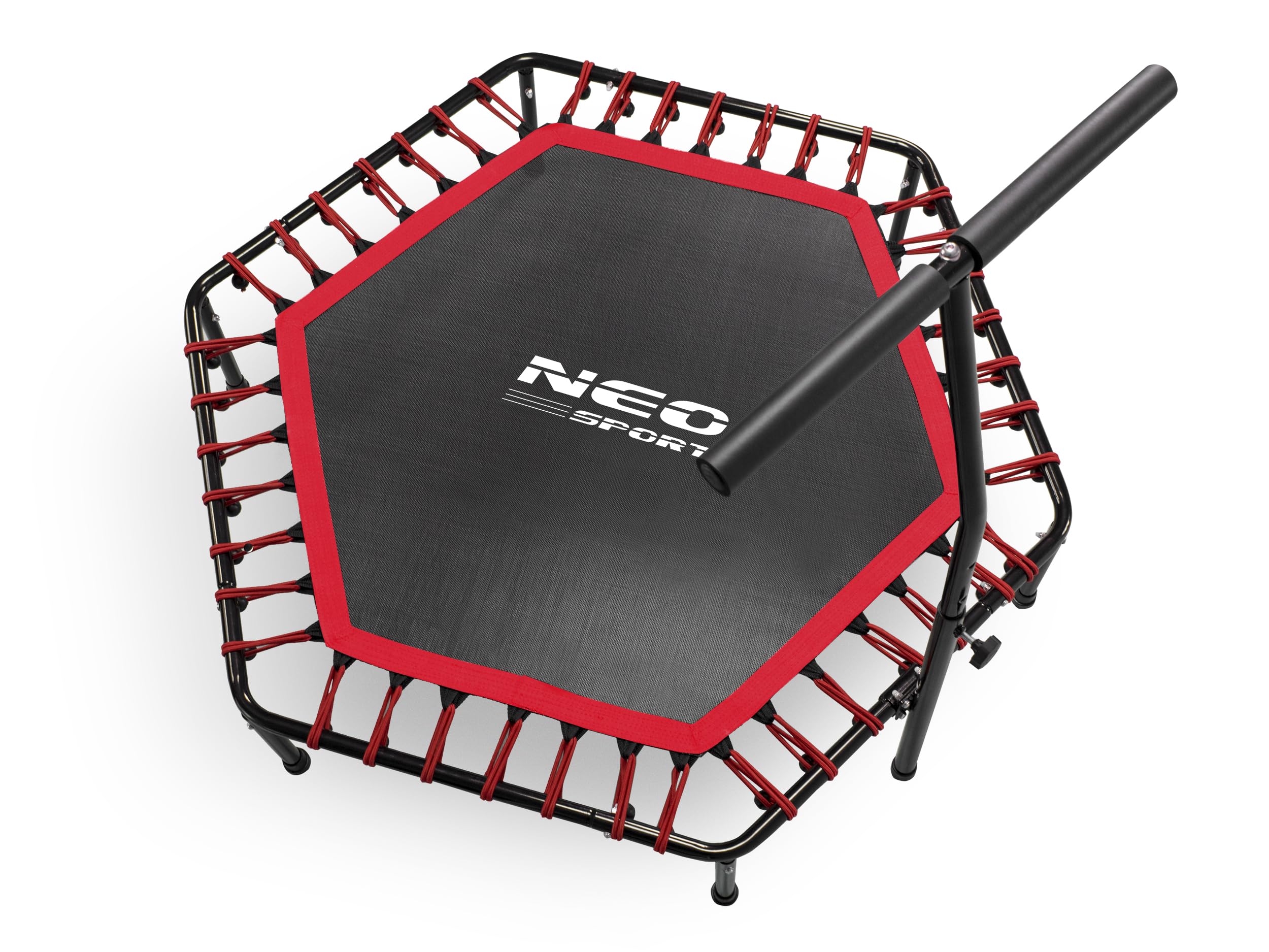 Neo-Sport Trampolino fitness piccolo con manico regolabile in altezza mini trampolino per salto per adulti diametro da 127 cm a 100 kg mini rampolino per interni ed esterni