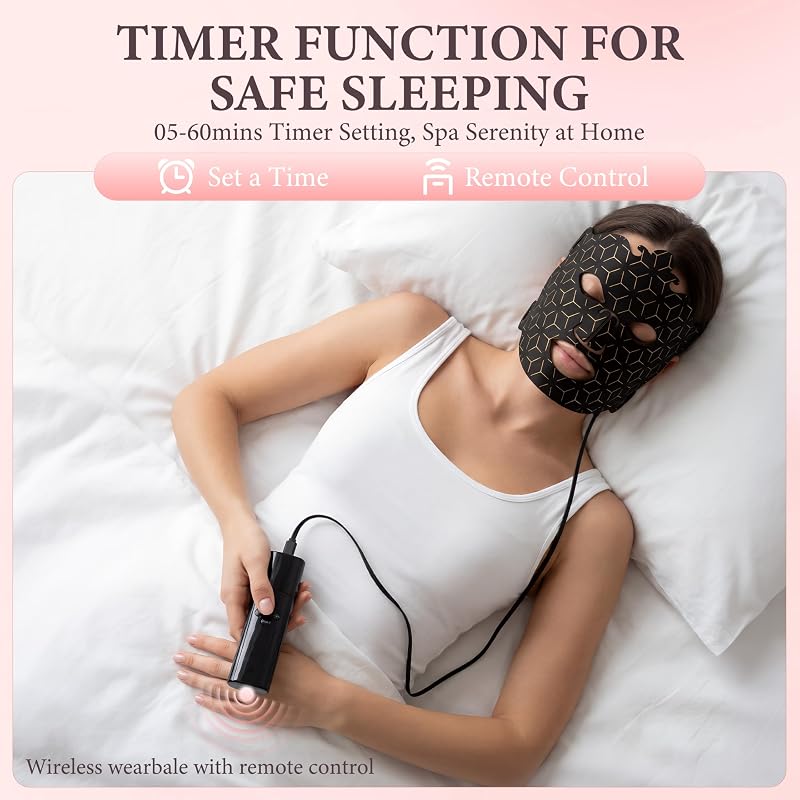 Telaxa Red Light Therapy for Face, Cordless LED Face Mask with 7 Light Modes, 5-level Brightness Adjustment& 30mins Timer, Rechargeable for Glowing Skin at Home image 2