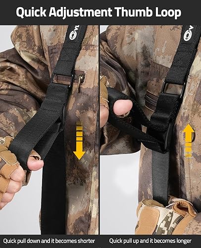 Miniatura 2 de CVLIFE Two Point Sling with Quickly Adjustable Loop,Length Adjust Sling with Elastic Design,Two Point Sling with Removable Metal Hooks for Outdoor