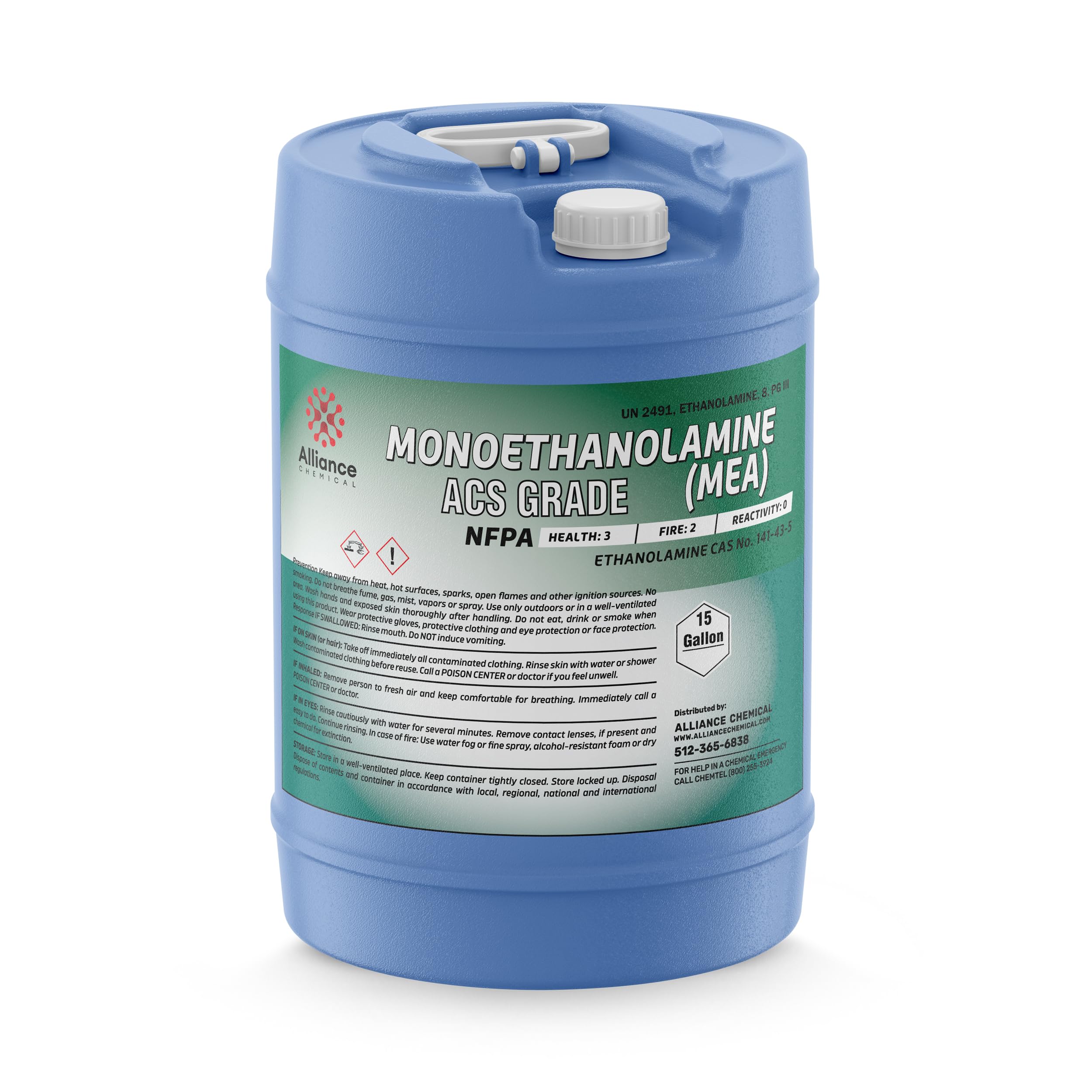 Monoethanolamine (MEA) ACS Grade - 15 Gallon Drum