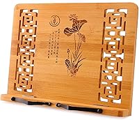 Vista 12 de MEGREZ Soporte de libro para lectura (13.2 x 9.4 pulgadas) Soporte de bambú para libros de cocina para cocina, soporte ajustable