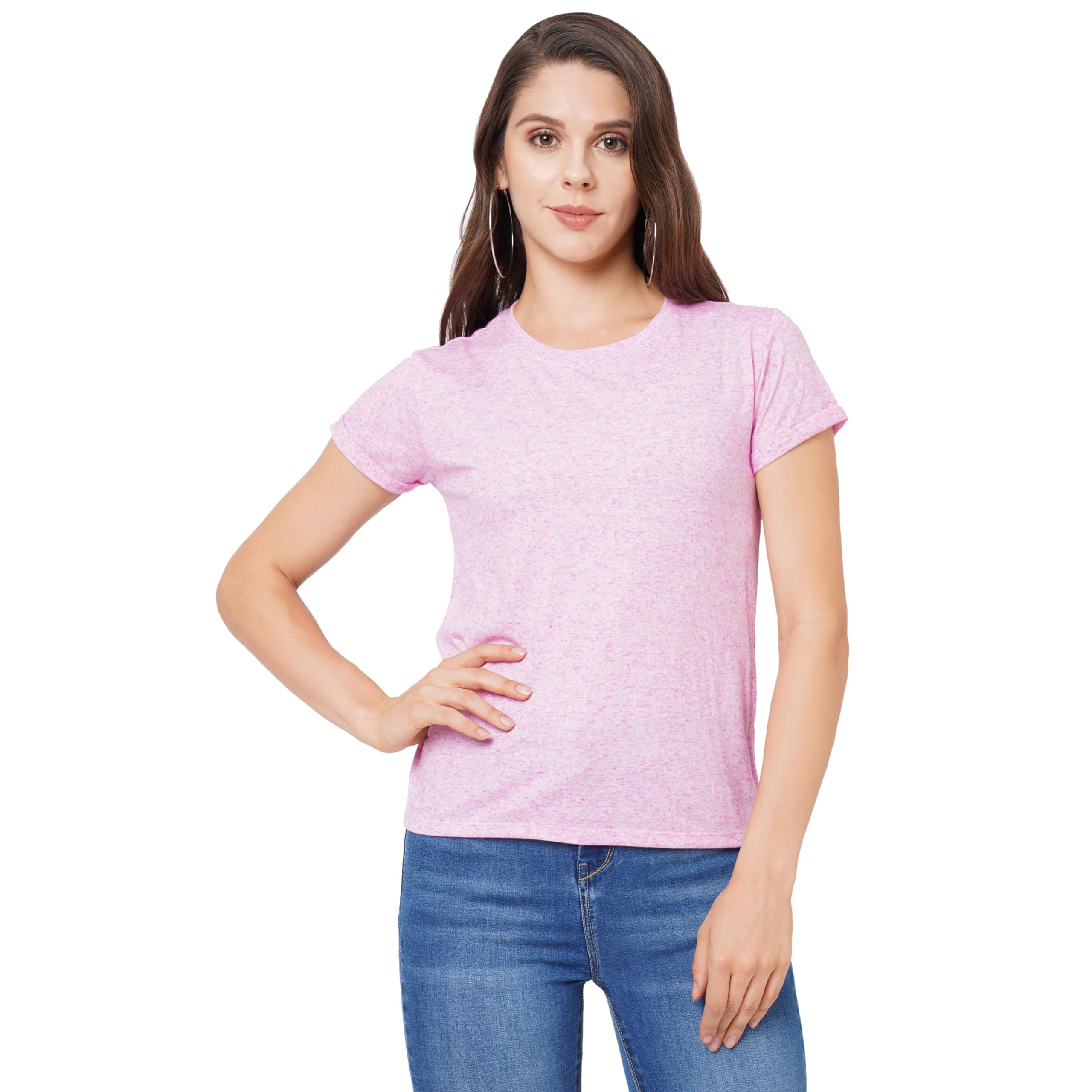 Pepe Jeans Women's Cotton Loose Fit Crew Neck Solid T-Shirt in neutral