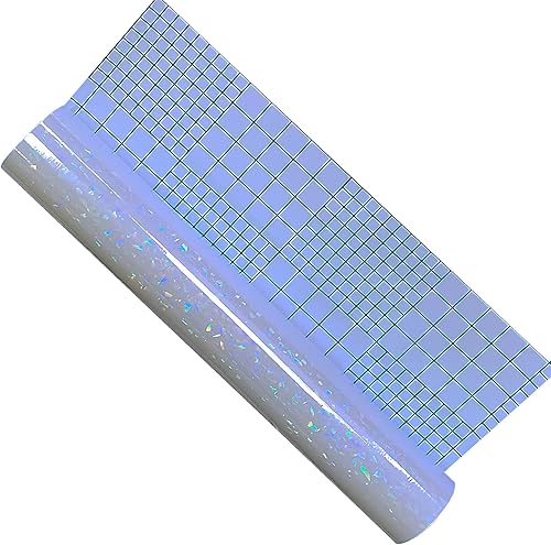 Papel adhesivo holográfico de vinilo transparente holográfico de vidrio roto de 16.5 pulgadas x 16 pies, autoadhesivo, impermeable, transparente,