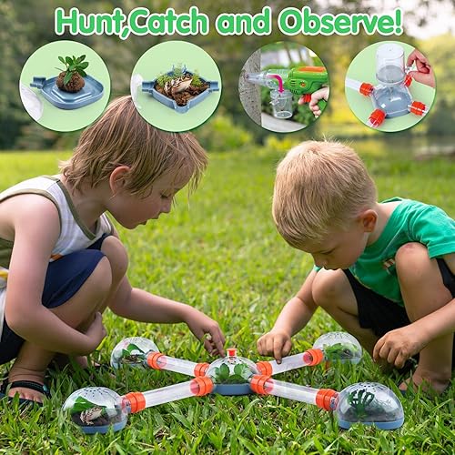 Miniatura 3 de Kit de atrapador de insectos para niños, juguetes exploradores al aire libre para niños de 4 a 6 a 8 años, pistola atrapadora de insectos, hábitat