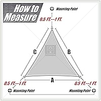 Vista 8 de ColourTree Toldo triangular turquesa de 22 x 22 x 22 pies, pantalla de tela para toldo – Bloqueo UV UPF50 UPF50, resistente a los rayos UV