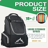 Vista 3 de HIMAL HIMAL Disc Golf Bag Holds 22+ Discs, Durable Disc Golf Backpack with Large Capacity, and Multiple Storage Pockets