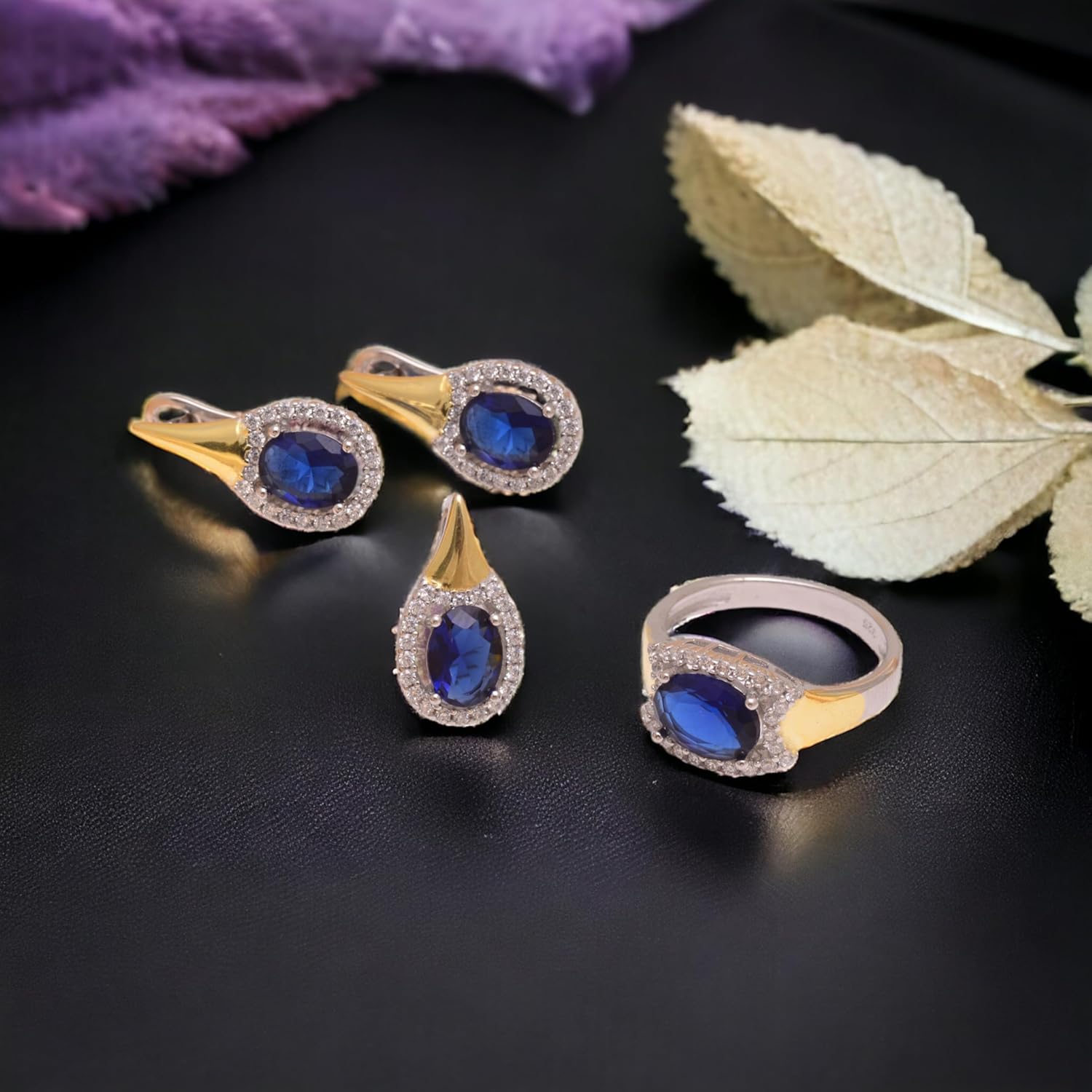 Blue Sapphire Oval Plug Earrings, 925 Sterling Silver, Handmade Gemstone Earrings for Women, Unique Bridal Jewelry, Birthday & Engagement Gift, Gift for Her