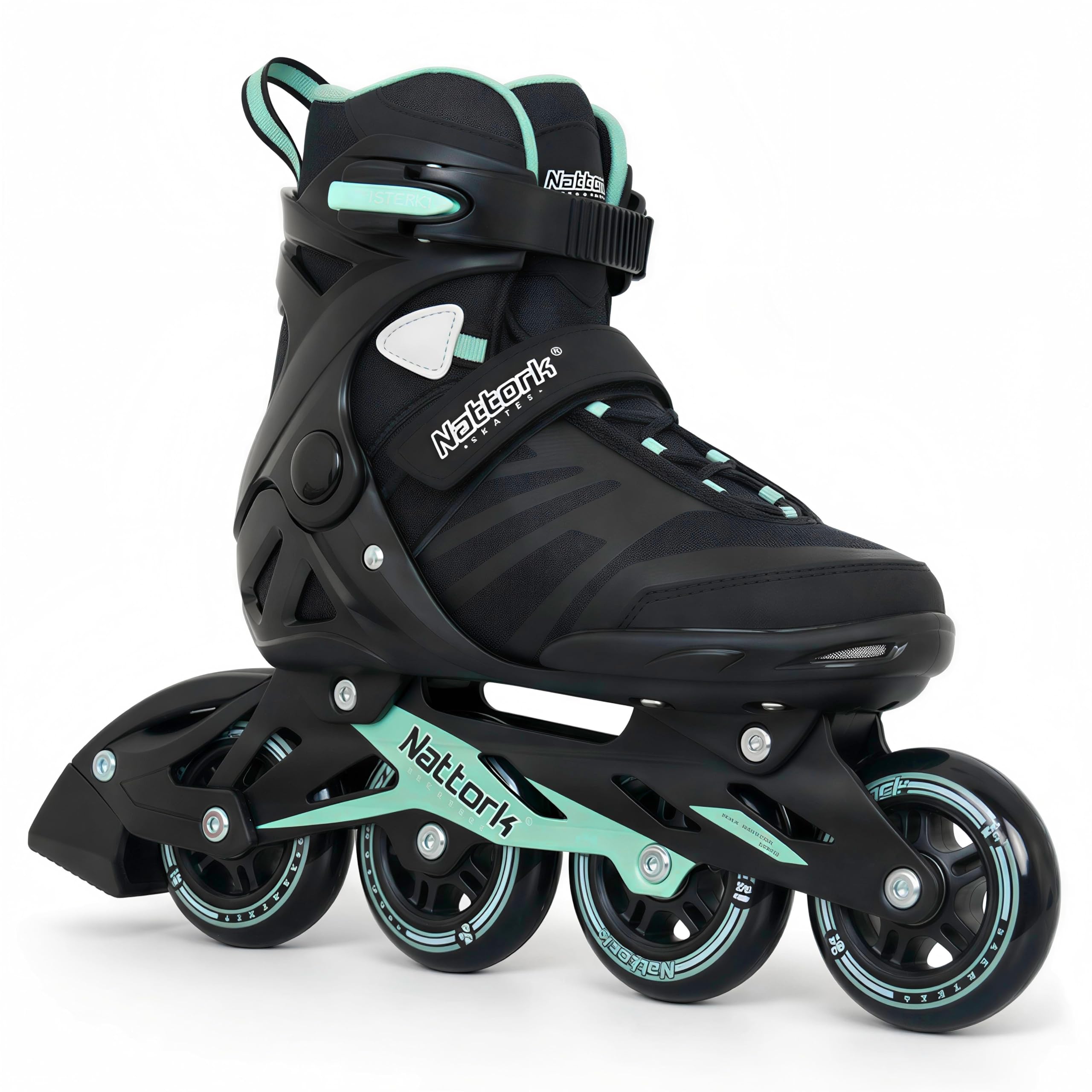 Nattork Adult Inline Skates for Men Women, Fitness Blades Roller with Aluminum Frame, PU Wheels and Breathable Mesh