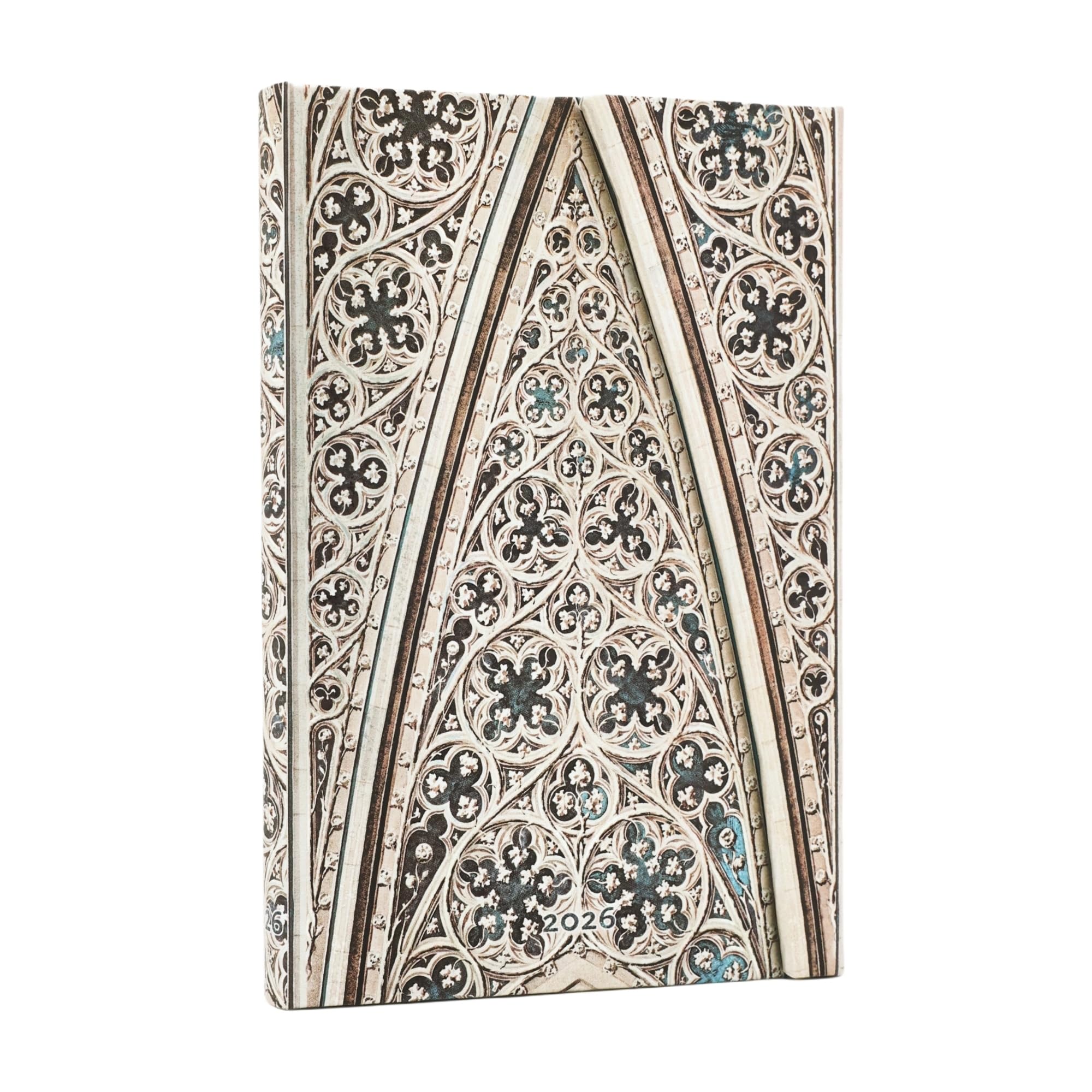 2026 Vault of the Milan Cathedral (Duomo di Milano) Mini 12-month Horizontal Hardcover Flexi Dayplanner 2026 (Wrap Closure)