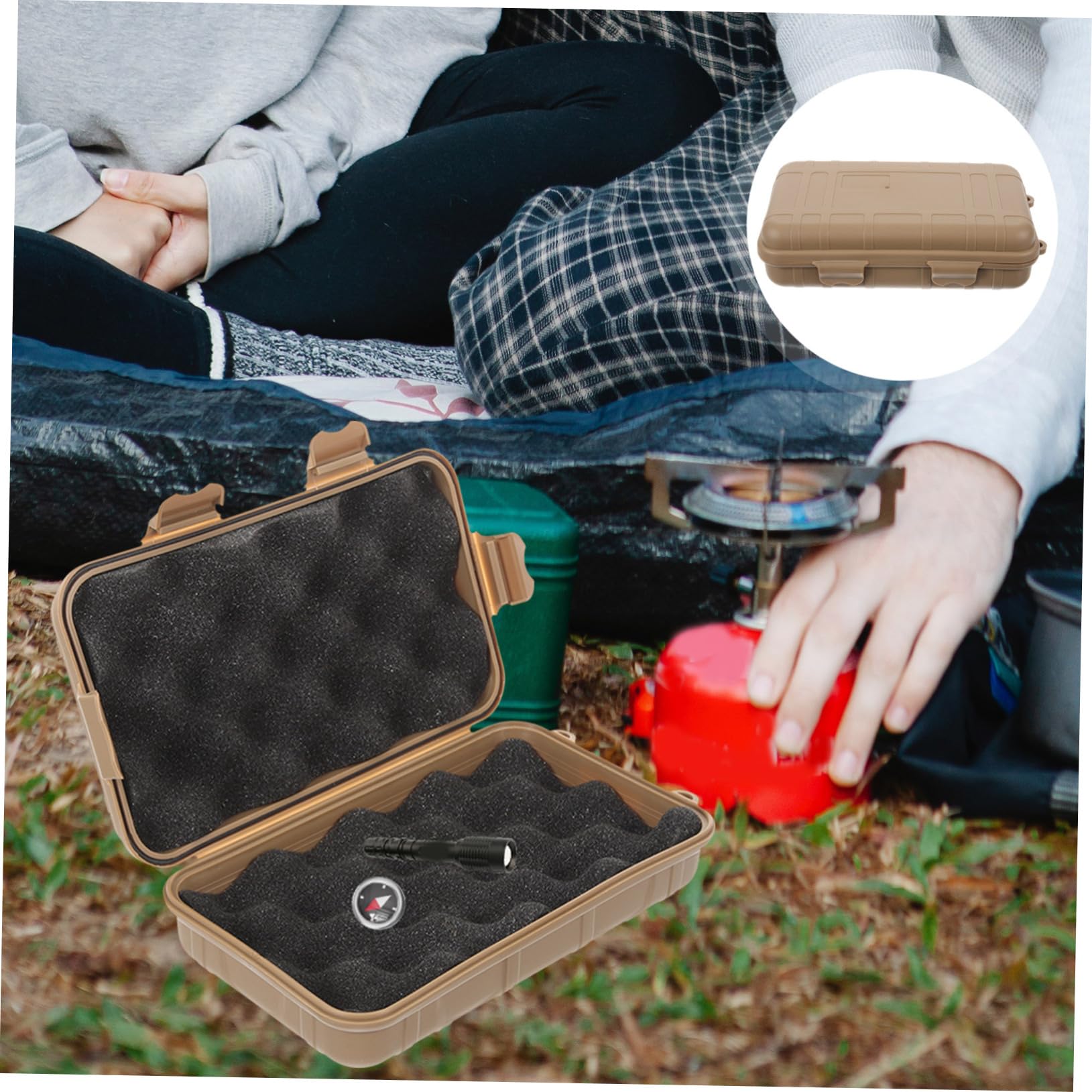TOYANDONA tragbar im Freien nachweisen Notfall Schlüssel Überlebensbehälter Outdoor-Werkzeugkoffer Outdoor-Aufbewahrungsbox Fall für Überlebensgeräte Überlebensversorgung pp