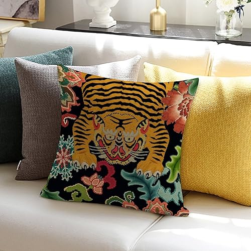 Vista 170 de ArogGeld Chinoiserie - Fundas de almohada escénicas asiáticas, estilo asiático, funda de almohada azul y verde Kelly, funda de cojín para decoración