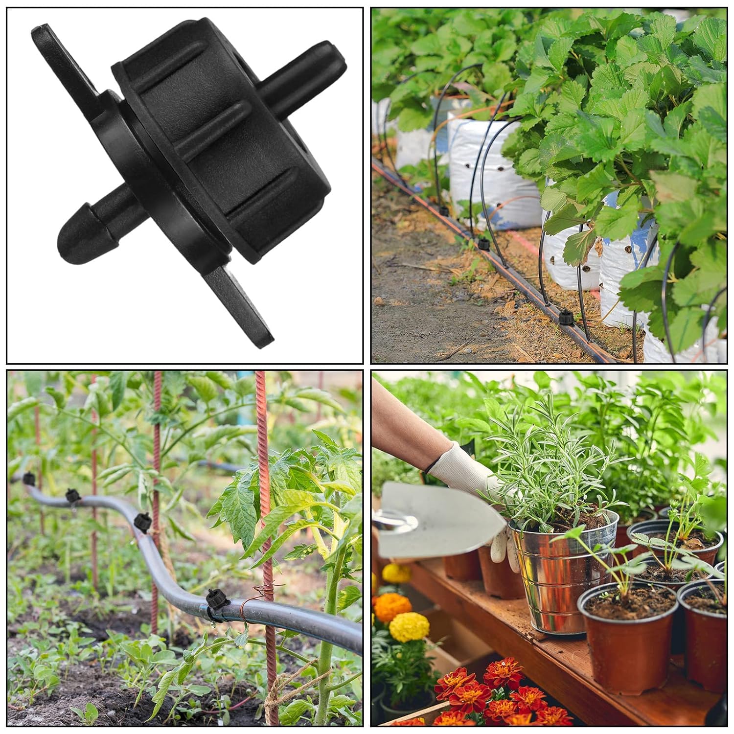 Lot de 100 Goutteurs autorégulants 4 l/h, Goutteurs d'irrigation en ligne système micro, Goutteur pour arrosage agriole et jardinage