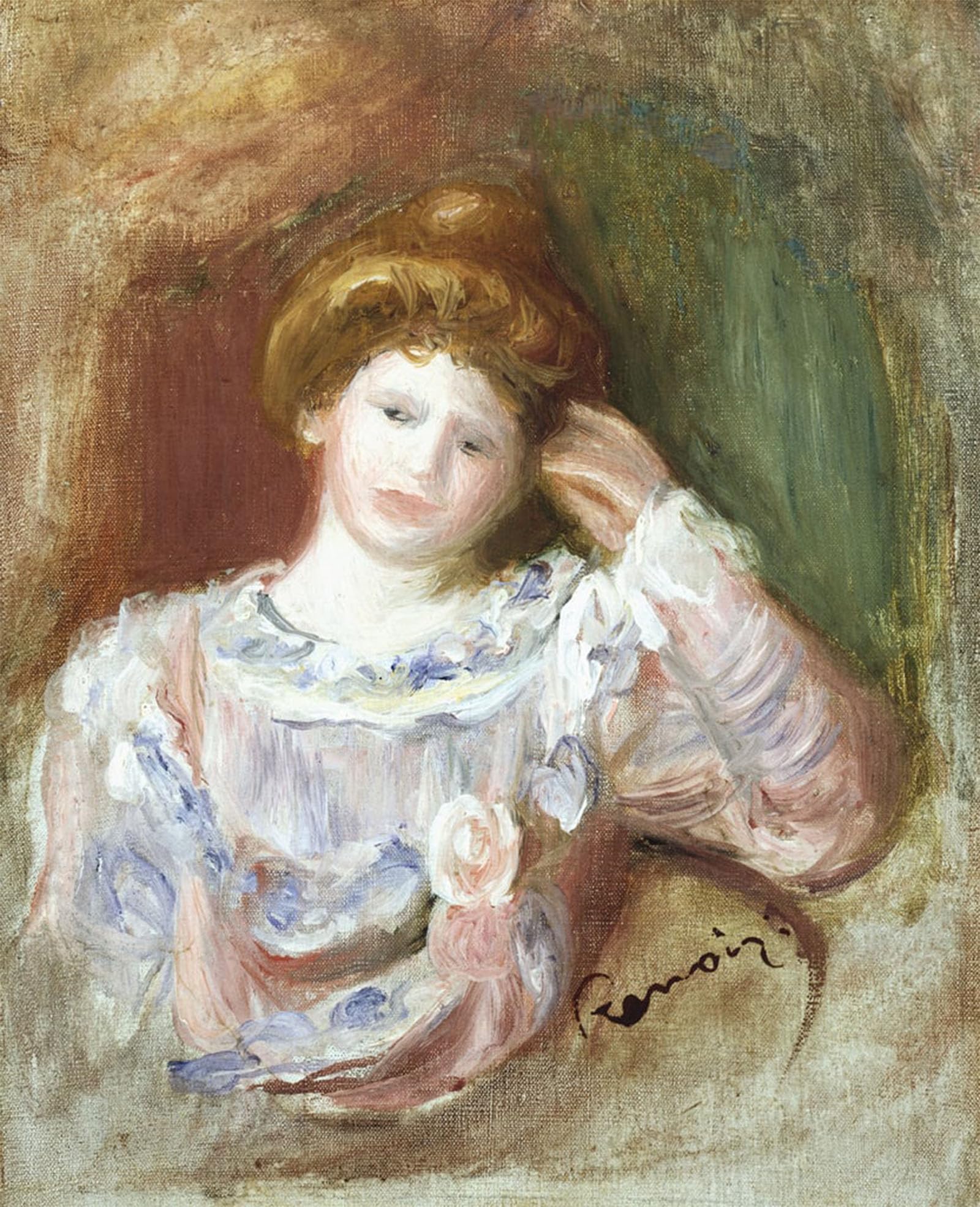 ARTXLXXBN Famous Art Print Poster Vintage Wall Art Bust of a Woman by Pierre Auguste Renoir Canvas Art Poster for Home Decor 60x90cm