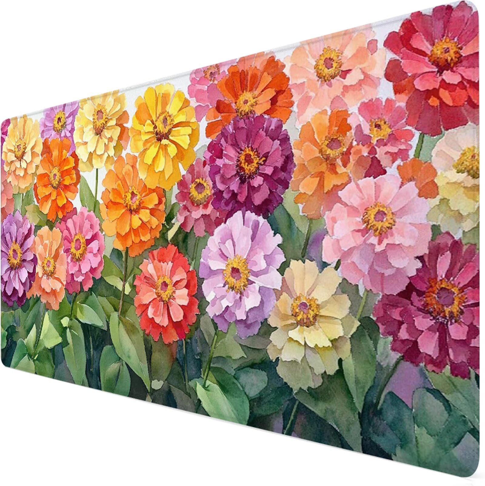 Podkładka pod mysz XXL 1200x400x3mm podkładka pod mysz kwiatowa zielona poprawia precyzję i szybkość, antypoślizgowe wodoodporne, szyte krawędzie, akcesoria do gier, komputer, prezent dla mężczyzn Y7