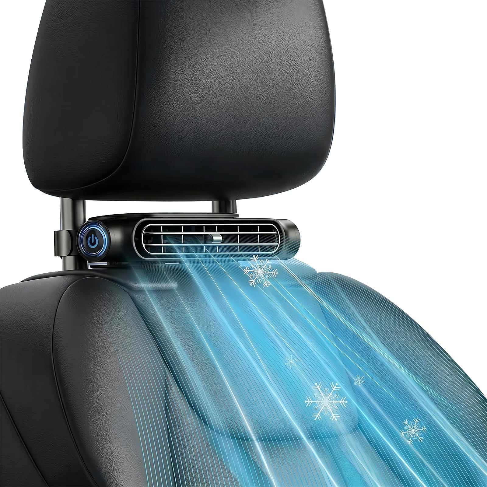 Ventola di raffreddamento per sedile posteriore dell'auto, mini ventola di raffreddamento portatile ricaricabile tramite USB, con 3 velocità del vento regolabili, per tutte le auto, Jeep