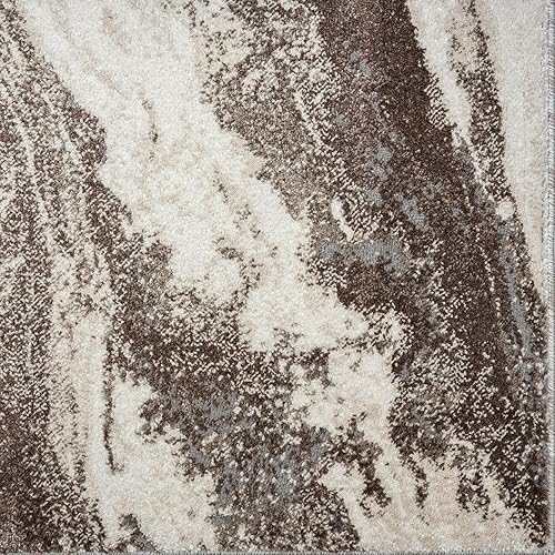 Miniatura 5 de LUXE WEAVERS Lagos Collection 7983 - Alfombra de área geométrica Art Deco marrón de 4 x 5 pulgadas