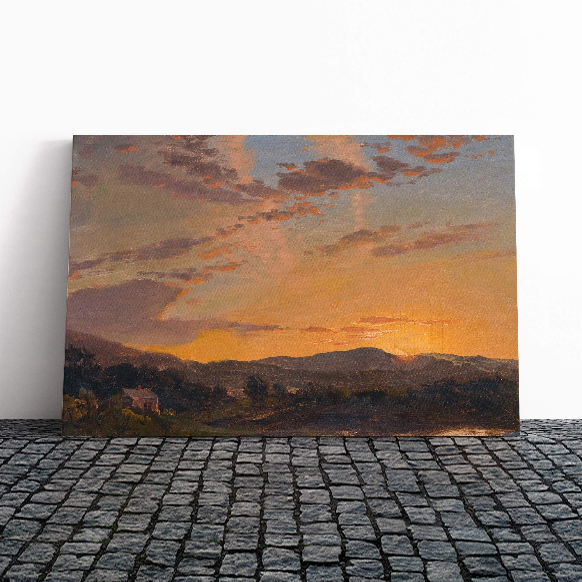 Frederic Edwin Church Maine Sunset Canvas Print | Gallery Wrapped 30mm Frame Wall Art | 24x16 inches | Ready to Hang | Modern Landscape Picture | Living Room Bedroom Lounge Office
