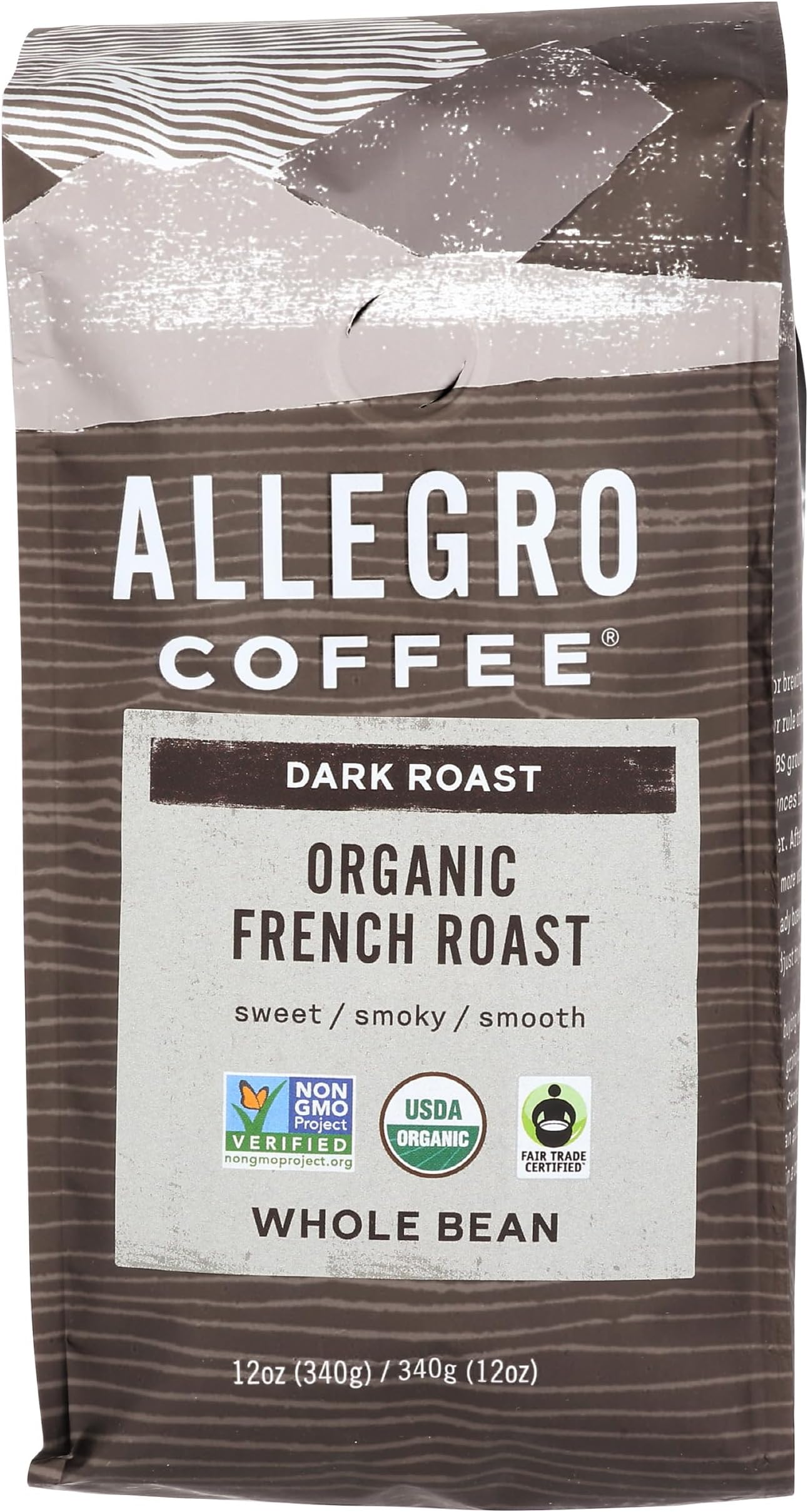 Allegro Coffee Organic French Roast Whole Bean Coffee, 12 oz