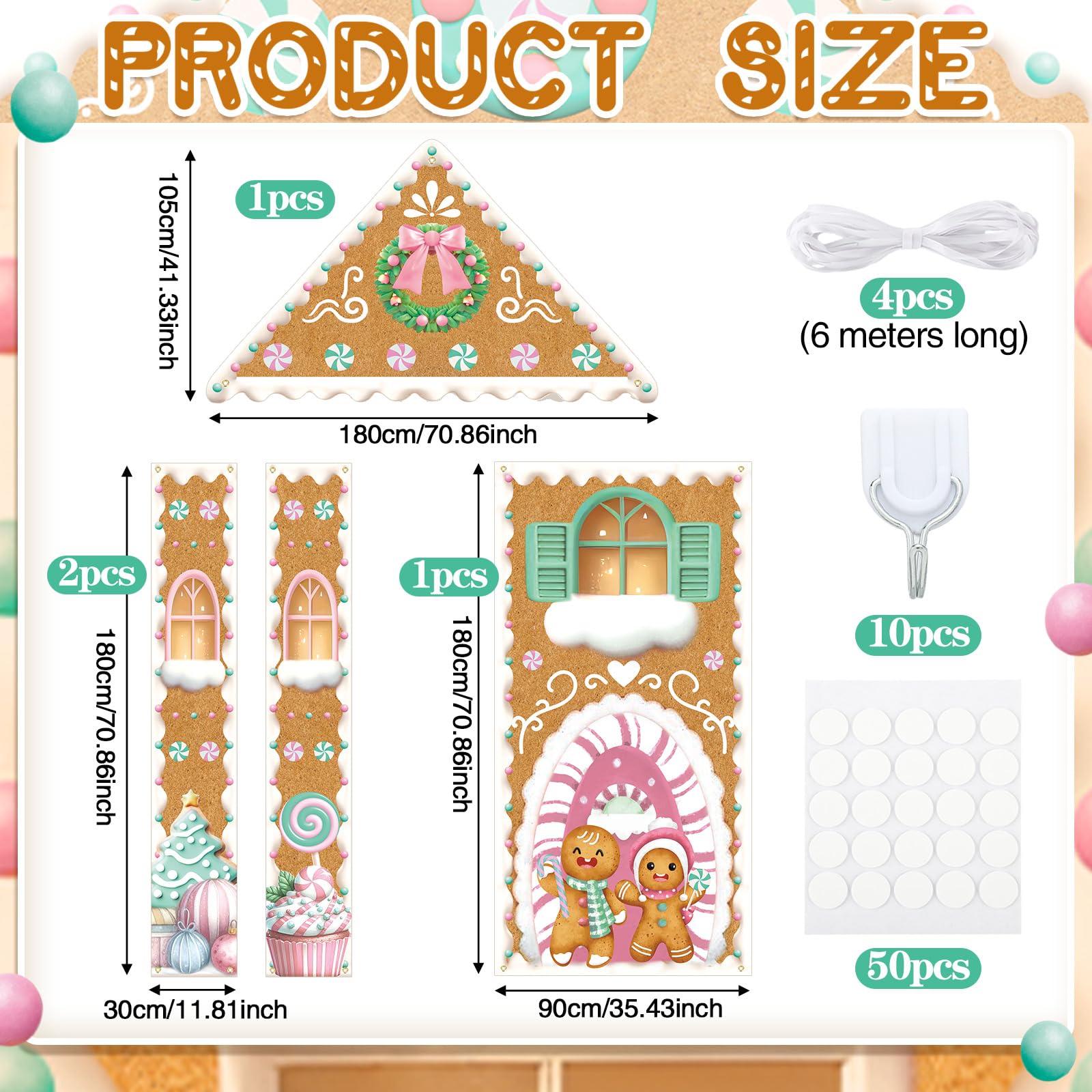 Snapklik.com : SmoothNovelty 4 Pcs Christmas Gingerbread House Door ...