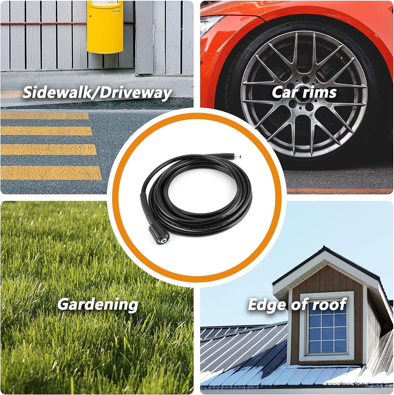 High Pressure Washer Hose, 18MPa Power Washer Hose Tube Water Pipe Cleaning Fit, High Pressure Hose Replacement for C100 C110 C120 C130 C140(32.8ft)