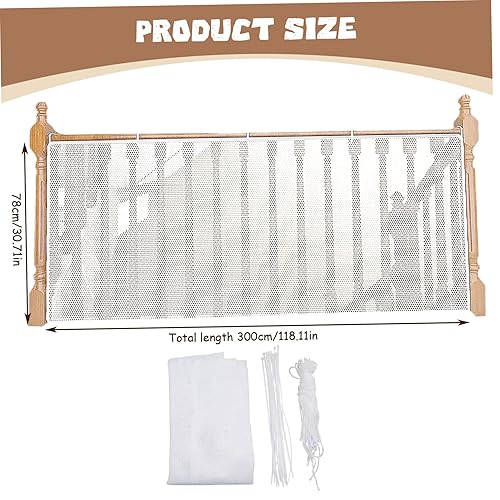 Miniatura 3 de Puerta de bebé para escaleras, puerta de escalera resistente de 9.8 x 30.7 pulgadas, red de seguridad impermeable para mascotas y niños, protector