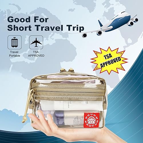 Miniatura 2 de Rough Enough Clear TSA - Neceser de aseo aprobado por la TSA, pequeña bolsa de viaje de maquillaje, tamaño compacto de cuarto de galón para viajes