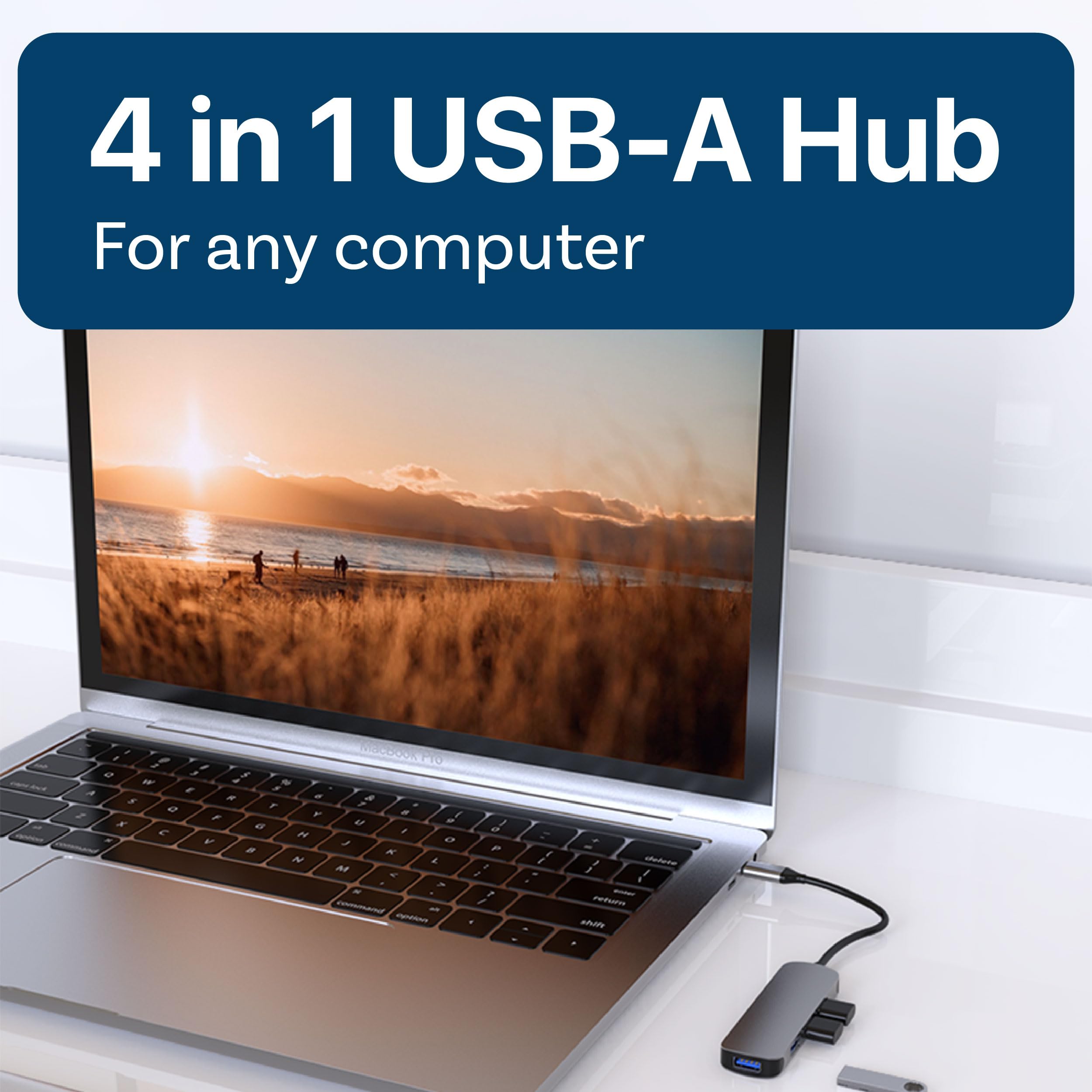 MMOBIEL USB-A do 4x USB-A Adapter Port Hub - 4-w-1 Splitter - USB 3.0-5Gbps - 4-Portowy Hub USB Ultra-Cienki Kompatybilny z Dell, Lenovo, Acer - Aluminium