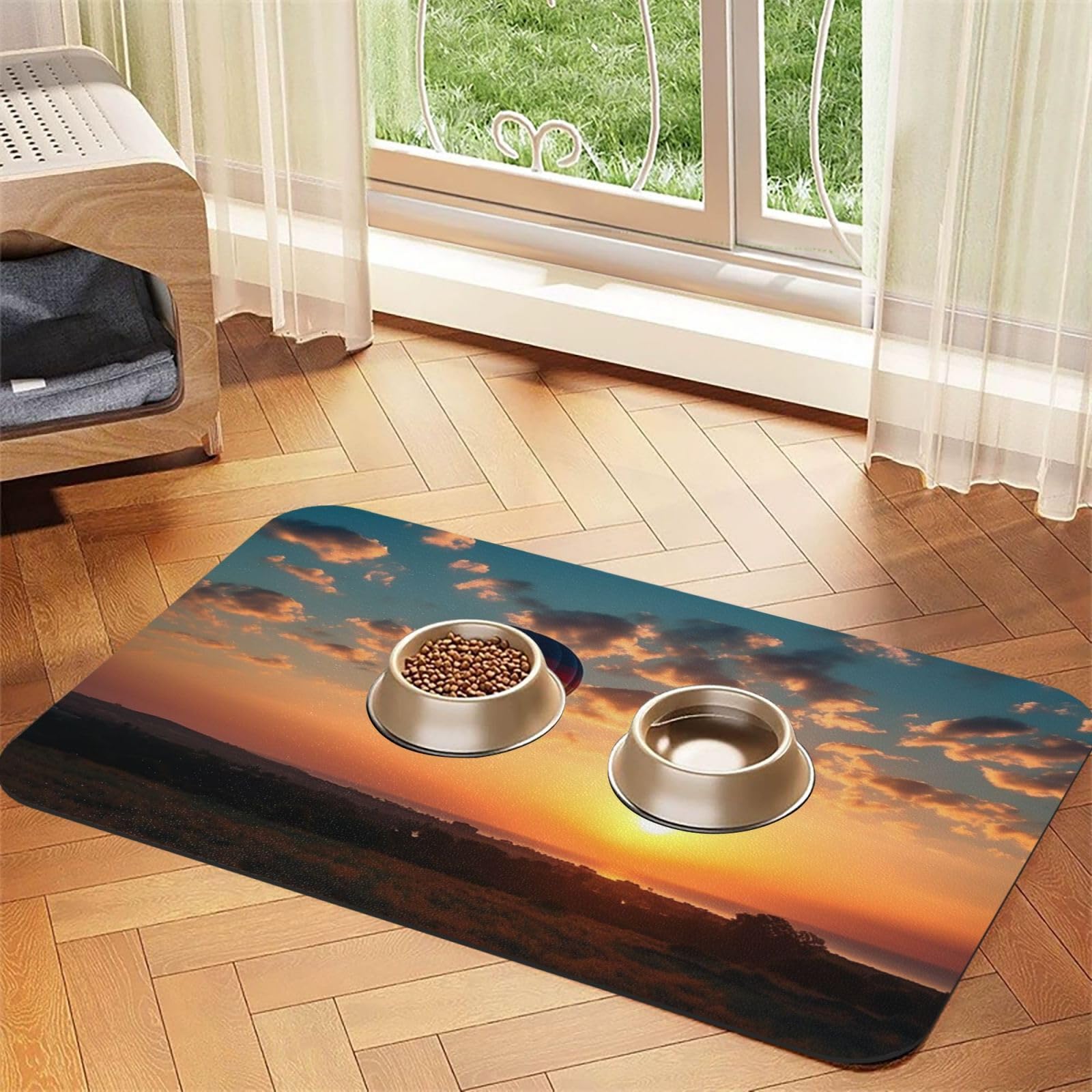 Tapis de nourriture pour chien antidérapant fini les éclaboussures au sol