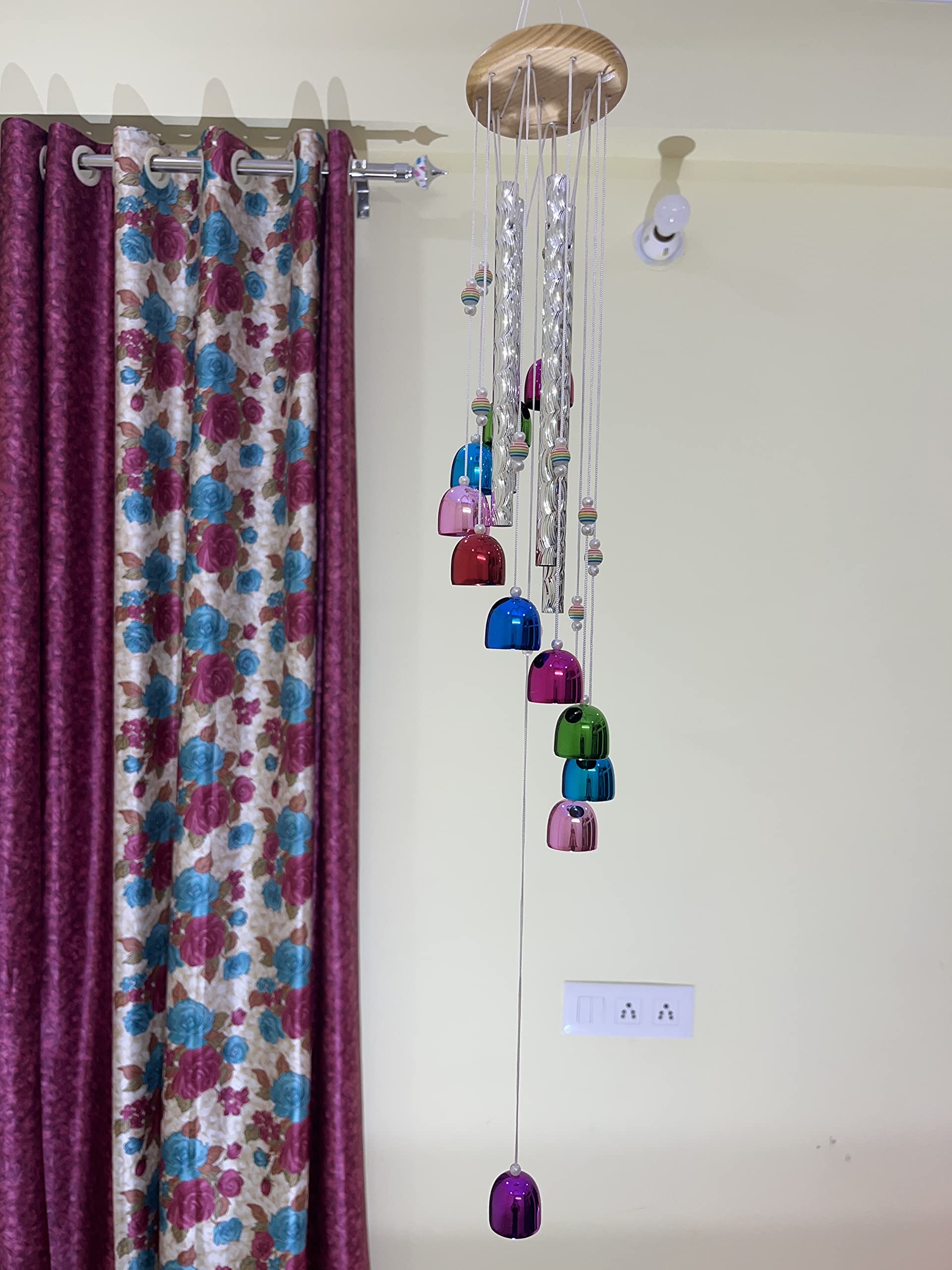 Wind Chime Sound Original Comelyns Wood Metal Wind Chime (Multicolour, 30 Inch)-image-43