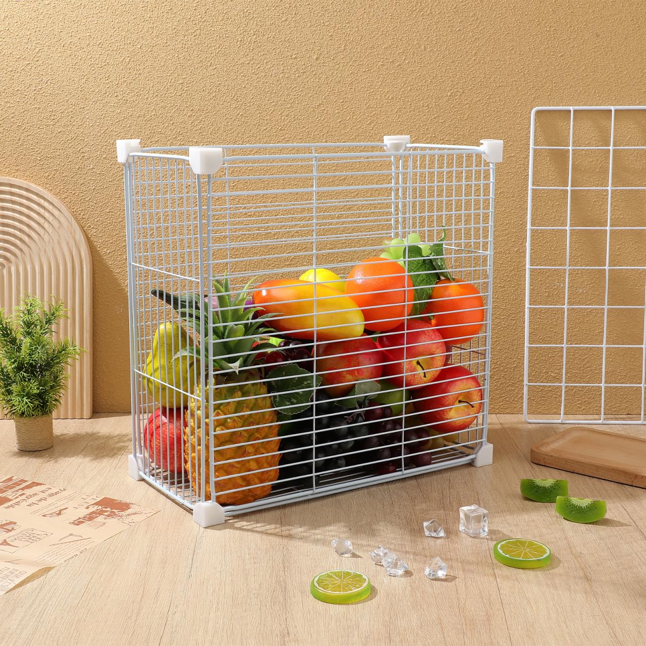 Gatuida Gefrierschrank-Organizer Draht-Gefrierkörbe Für Aufrechte Gefrierschränke Kühlschrank-Organizer-Behälter Für Tiefkühlkost Snacks Gemüse Obst Speisekammer 13.78X13.78X7.48 Zoll