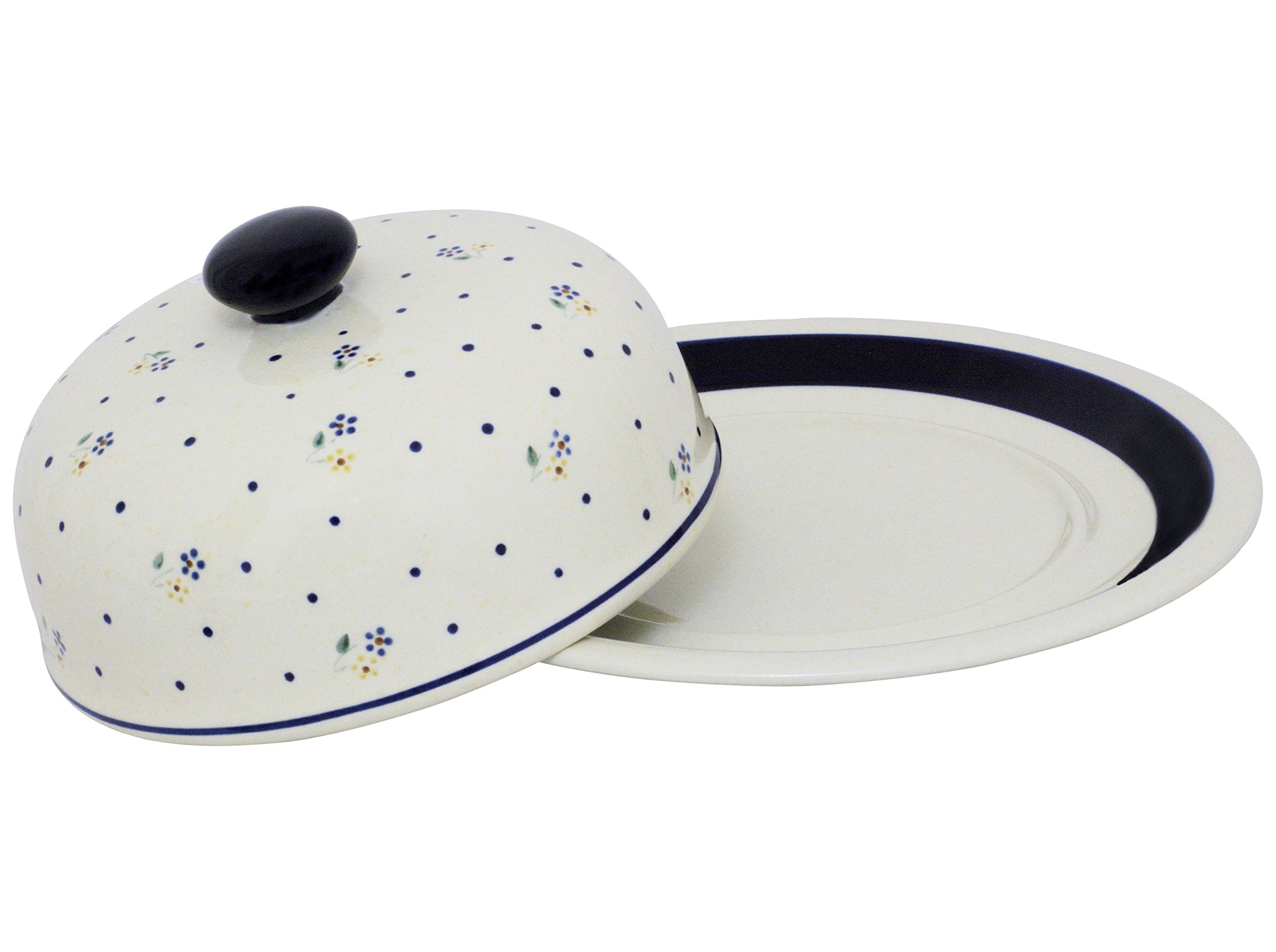 Bunzlauer Keramik Cloche à Fromage/plateau décor 111 Cloche Grand modèle Ø 24.7 cm