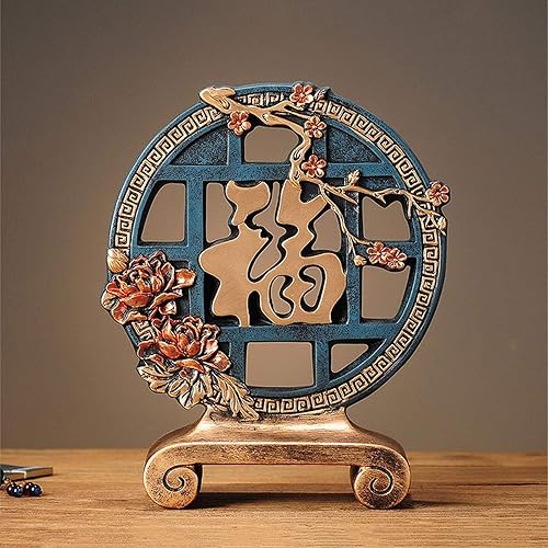 Miniatura 7 de SHUTING2020 Chinese feng Shui Statue Sculpture Chinese Style Resin DecorationHome Decoration GiftHand-Made, Suitable for Living Room Office Desktop,