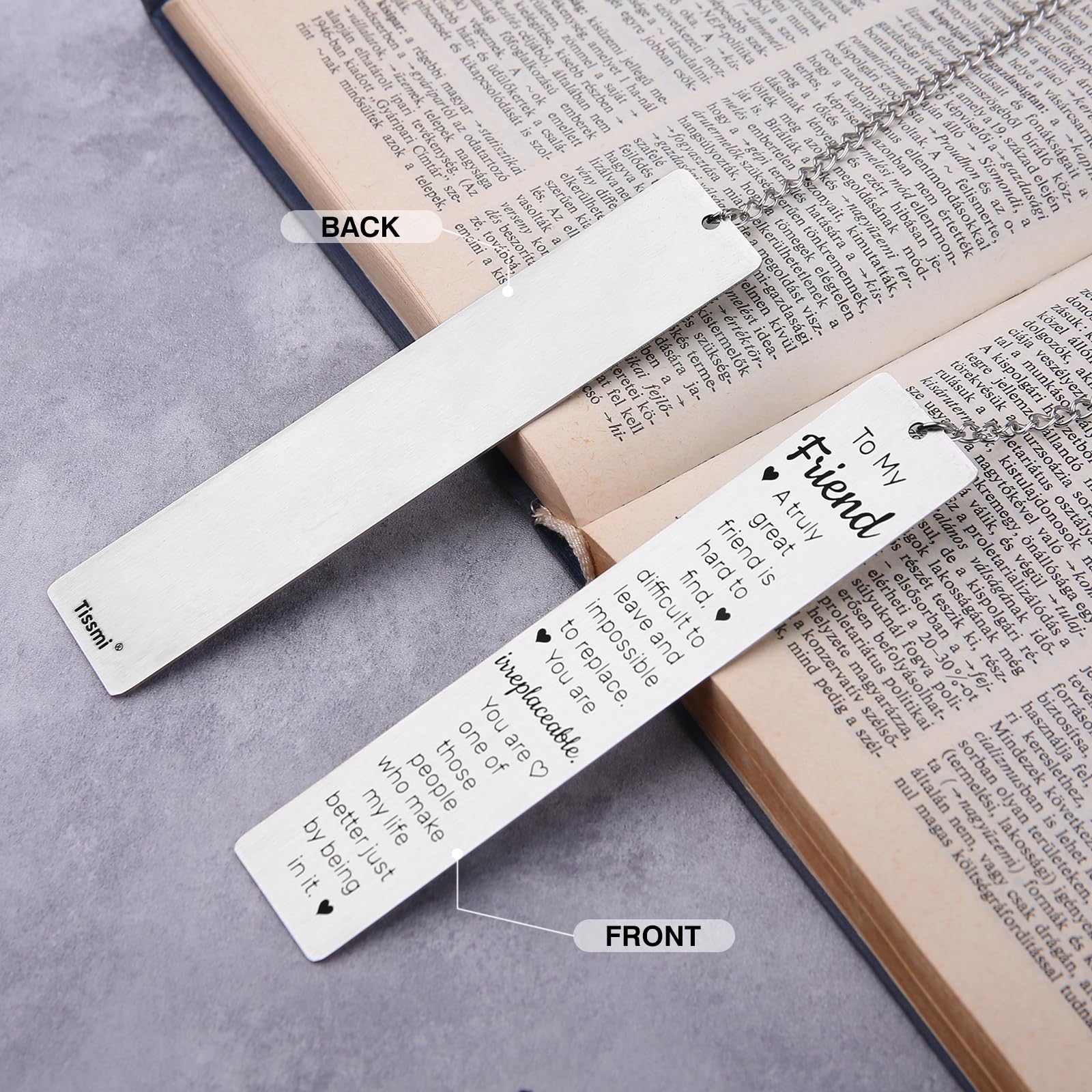 Marque-page Cœur En Cuir Personnalisable - Gravure Logo/Text - Cadeau Livre Romantique - 5