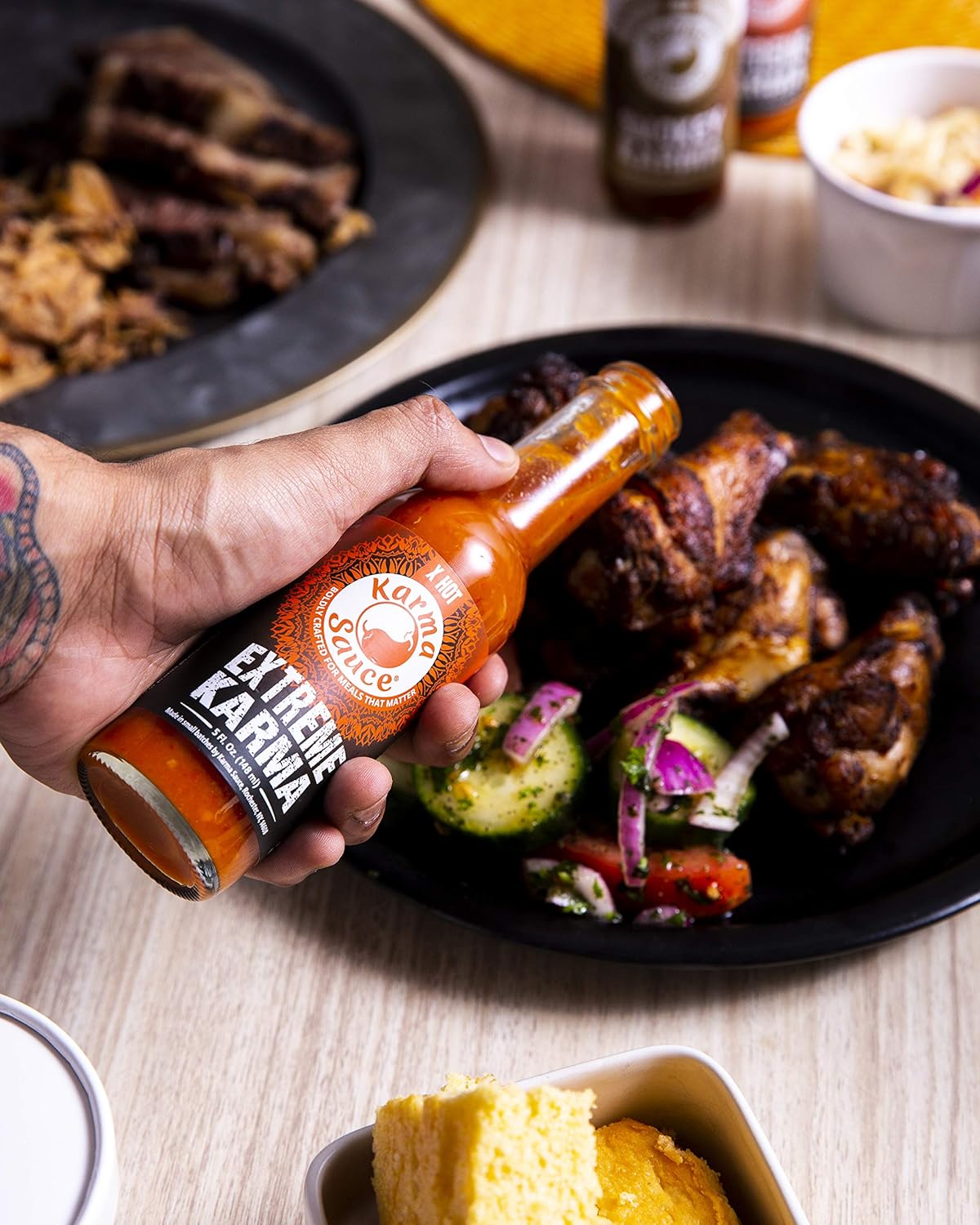 Extreme Karma | Featured on Hot Ones! | Extra Hot With A Savory-Sweet Tang | Bhut Jolokia, Trinidad, Moruga Scorp | No Preservatives, No Extracts | Made In Finger Lakes, USA | 5 fl. oz bottle … - Image 4