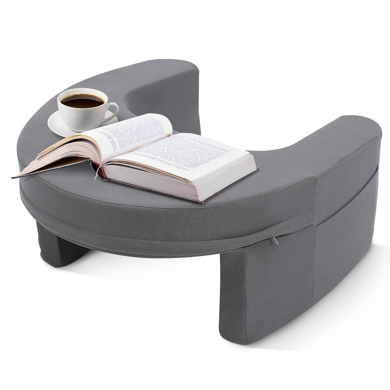 Cocoarm Oreiller de Lecture avec Poches Latérales, en Mousse à Mémoire de Forme, Accoudoir Extra Large pour Genoux, Bureau