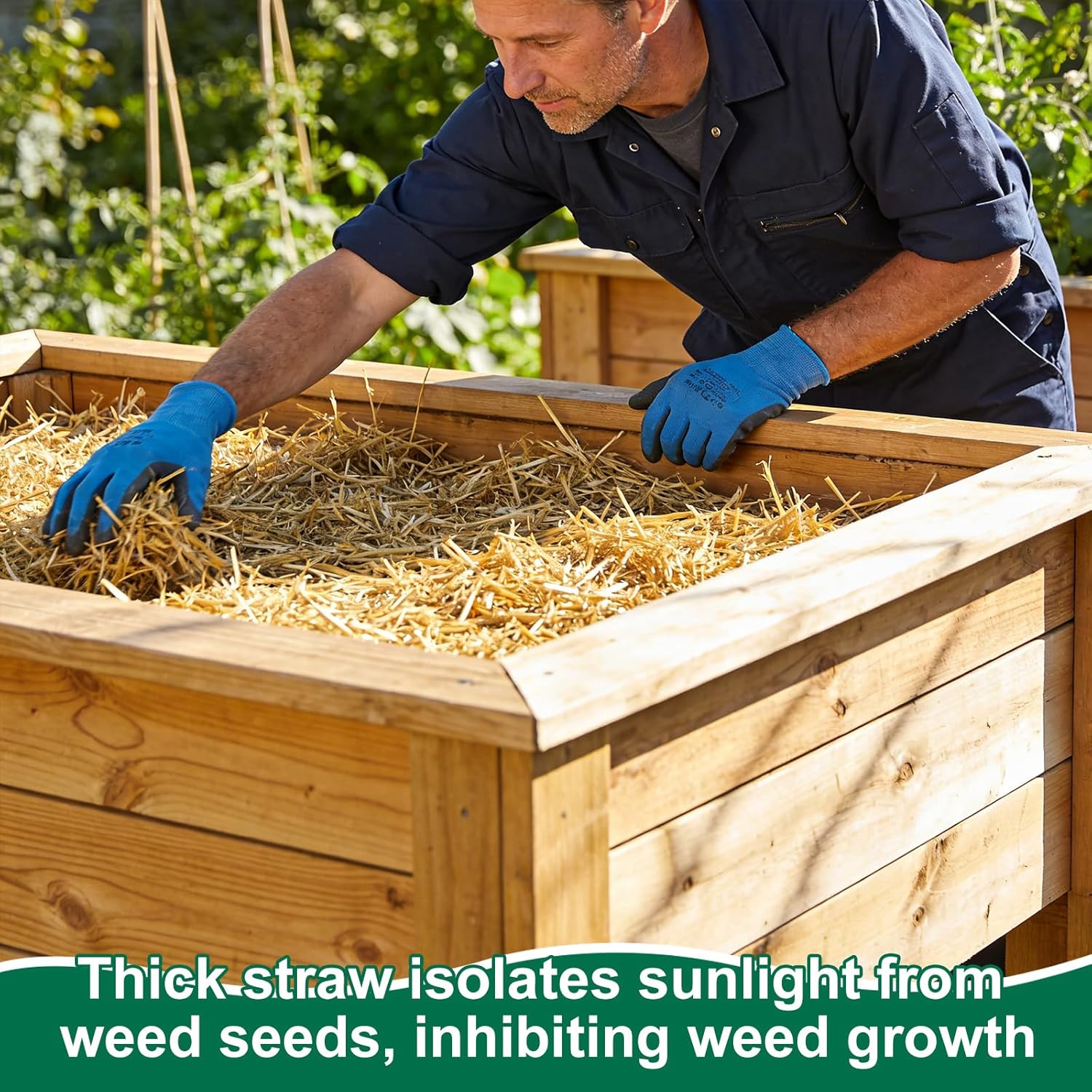 PJT Organic Garden Straw,Biodegradable Straw Mulch for Vegetable Garden,Hay for Grass Seed Covering,Mulch for Landscaping Seed Covering,Thoroughly Cleaned and Weed Seed Free(1 cu ft,8 lbs)