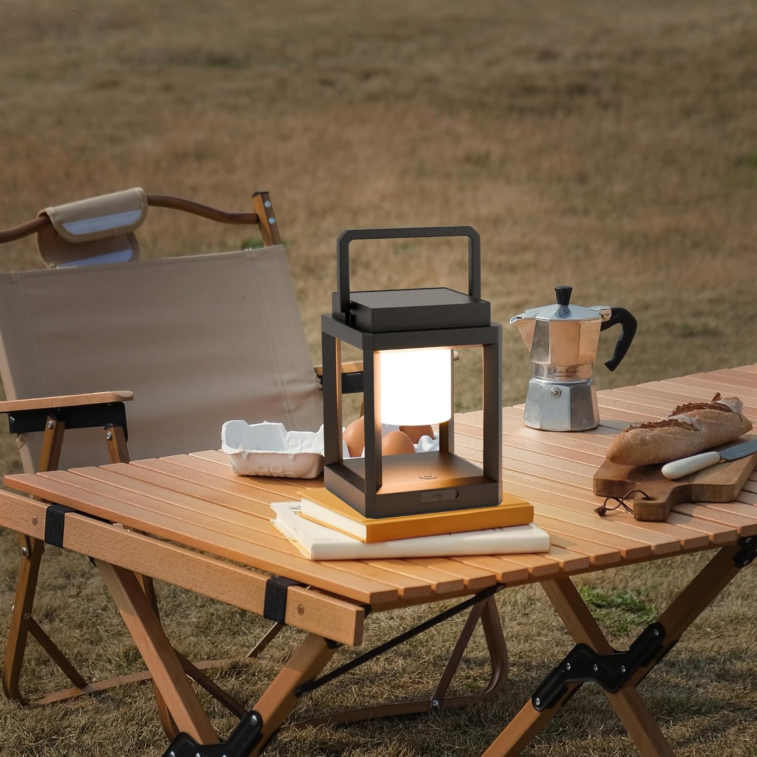 Outdoor Table Lamp, 3-Level Brightness LED Solar Table Lamp, Solar Lanterns Outdoor Waterproof Hanging for Patio Walking Reading Camping