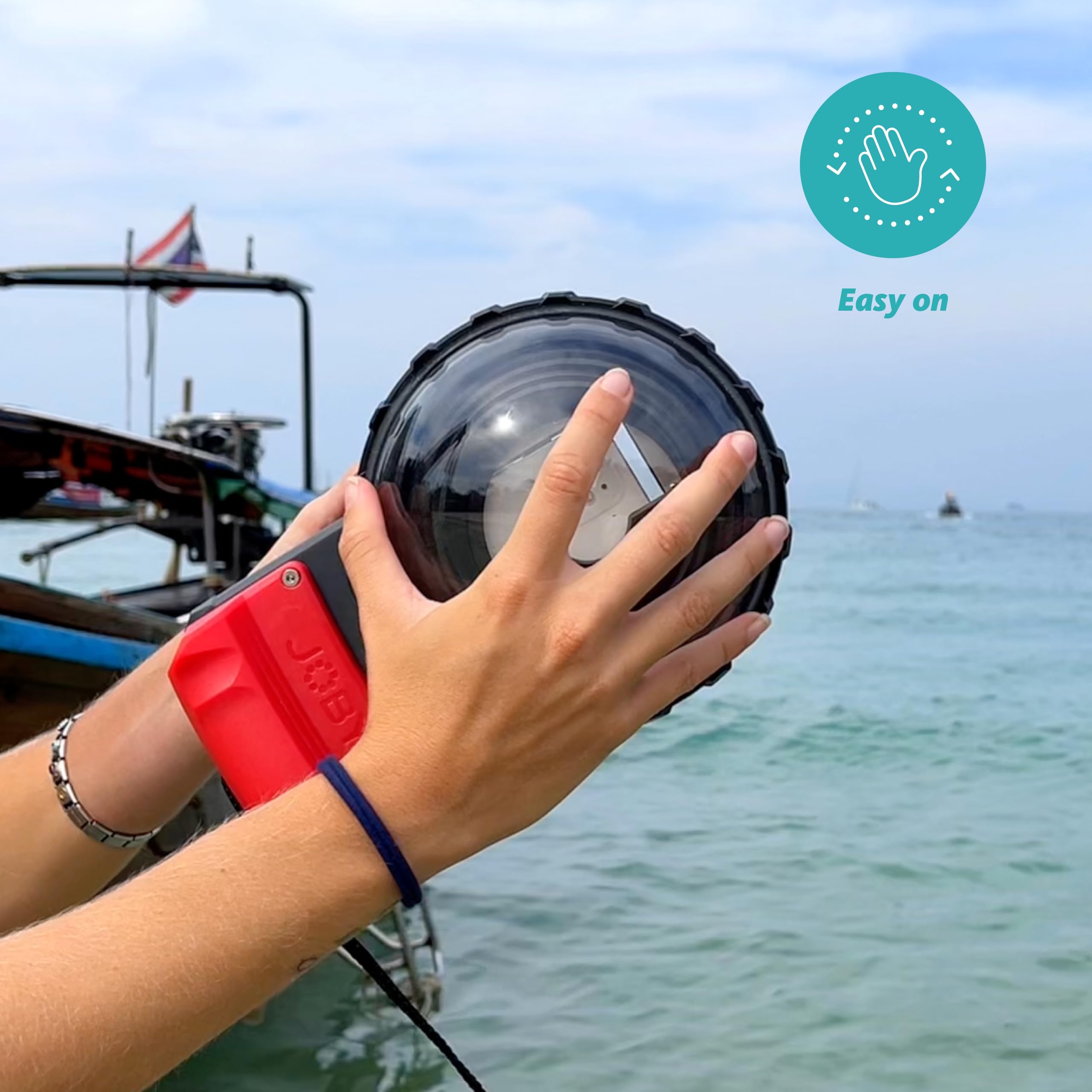 JOBY SeaPal Domo 6'', para Carcasa Acuática SeaPal para Smartphone, 50/50 para Tomas por Encima y Debajo del Agua, Contenidos de Acción, Videografía, Fotografía, Surf, Esnórquel, Buceo