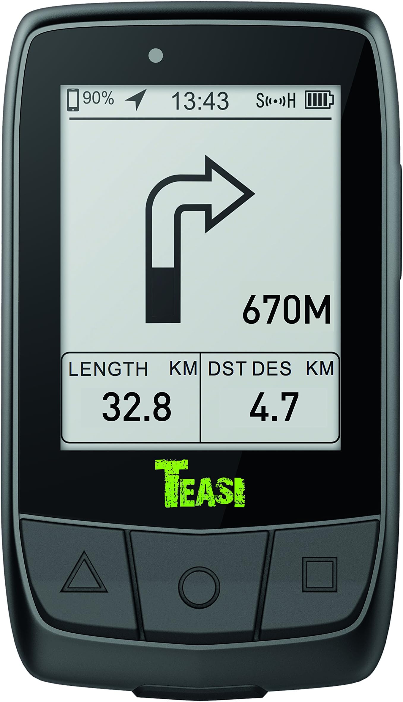 Teasi Uni Core Bicycle Computer with Tahuna App, Black, One Size [English Language Not Guaranteed For App]
