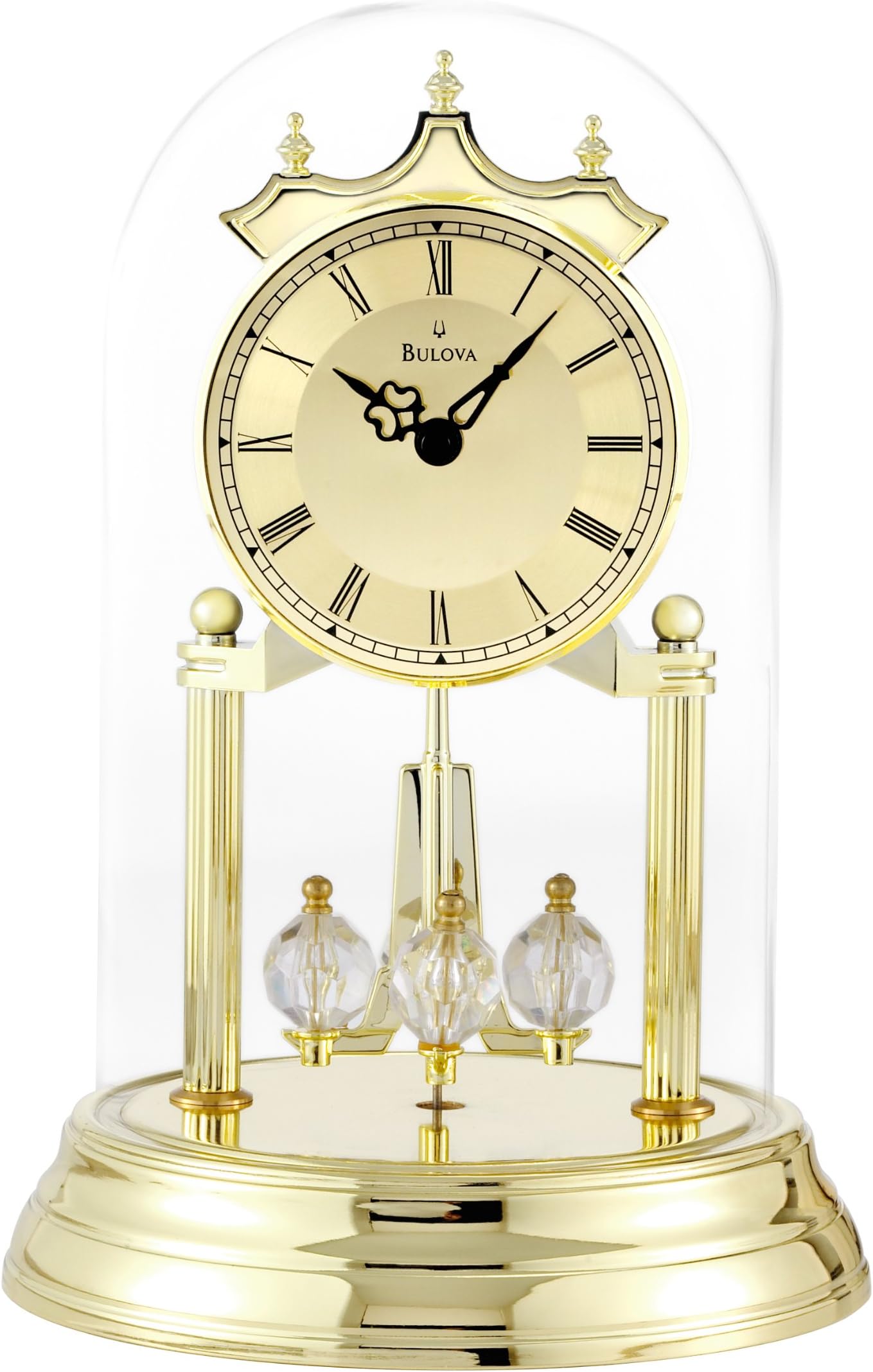 Bulova B8818 Tristan I Clock, Brass Finish