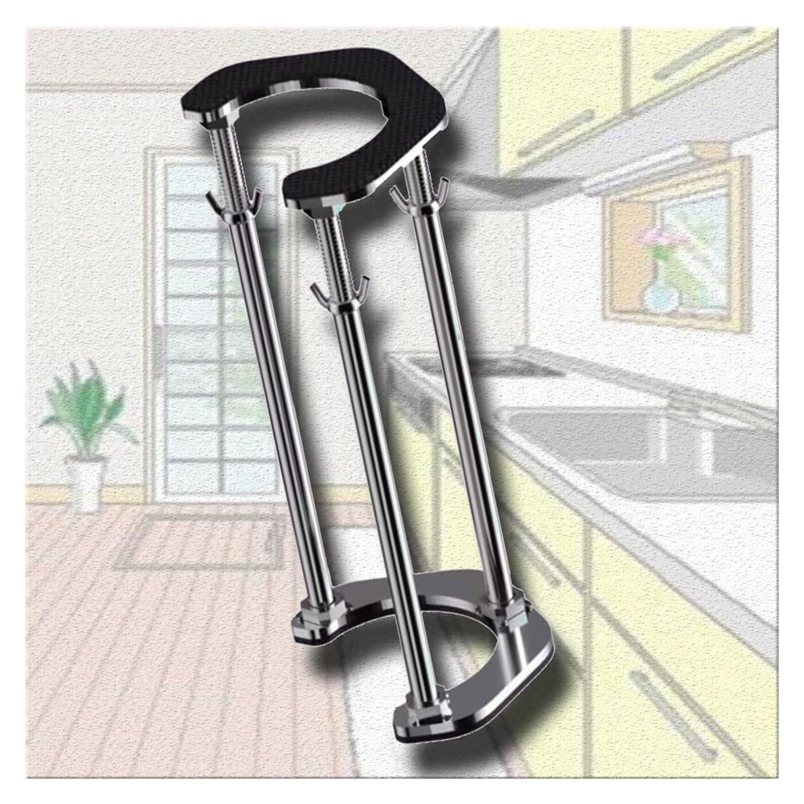 Unterbau-Spülenhalterungen, Teleskop-Spülbeckenhalterungen for Küche und Bad, Stützbeine for Unterbaubecken(Height 28-38cm(11"-15"))