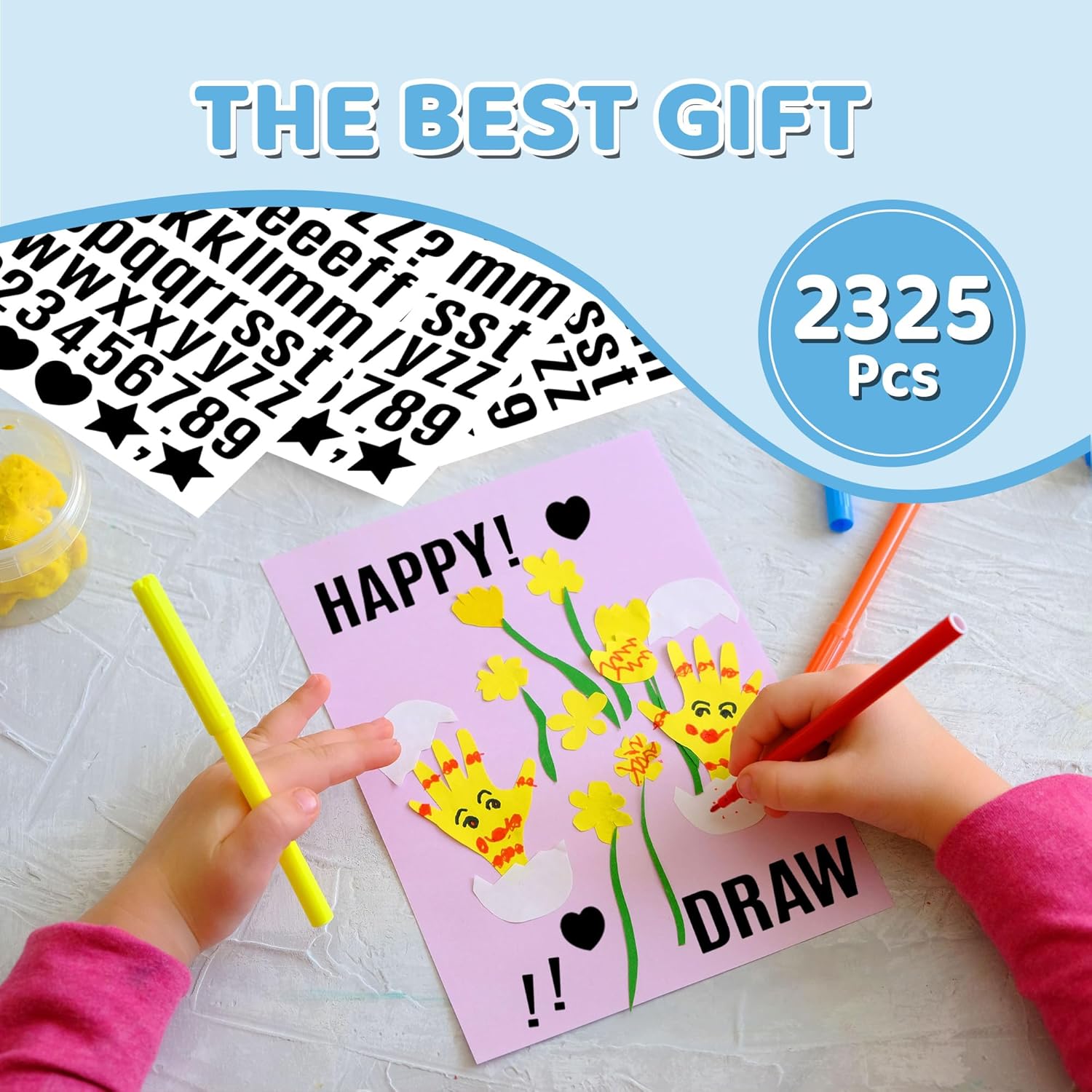 2325Pcs Letter Stickers Alphabet Stickers 15 Sheets Vinyl Small Mailbox Numbers 0.5Inch Self Adhesive,Stick on Letters for Scrapbook Water Bottles Mailbox Cup Craft Sign Classroom Address Number Black