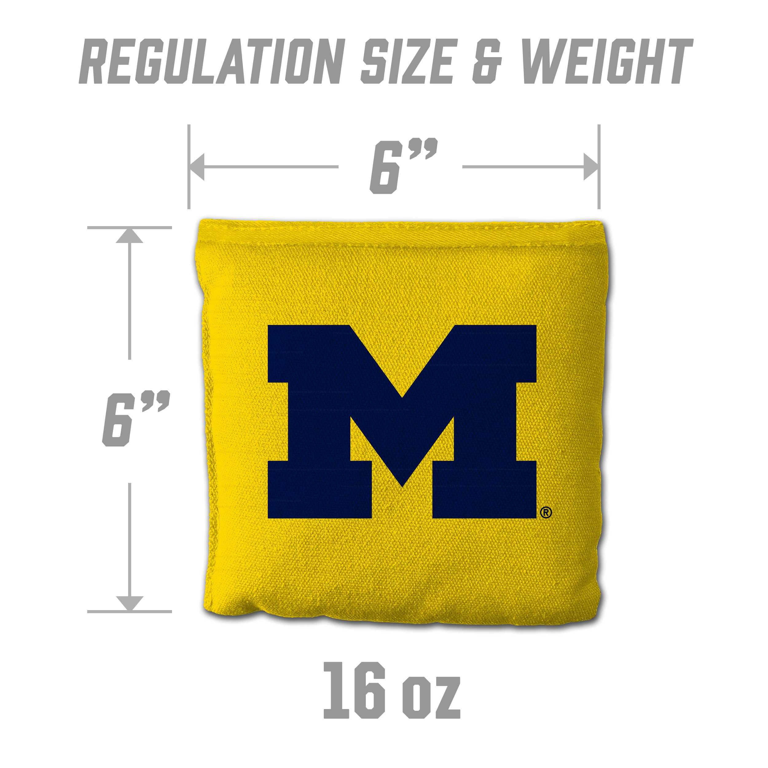 YouTheFan NCAA Set mit 8 Cornhole Bags – Allwetter-doppelseitiges Slide & Stop – reguläre Größe mit Tragetasche