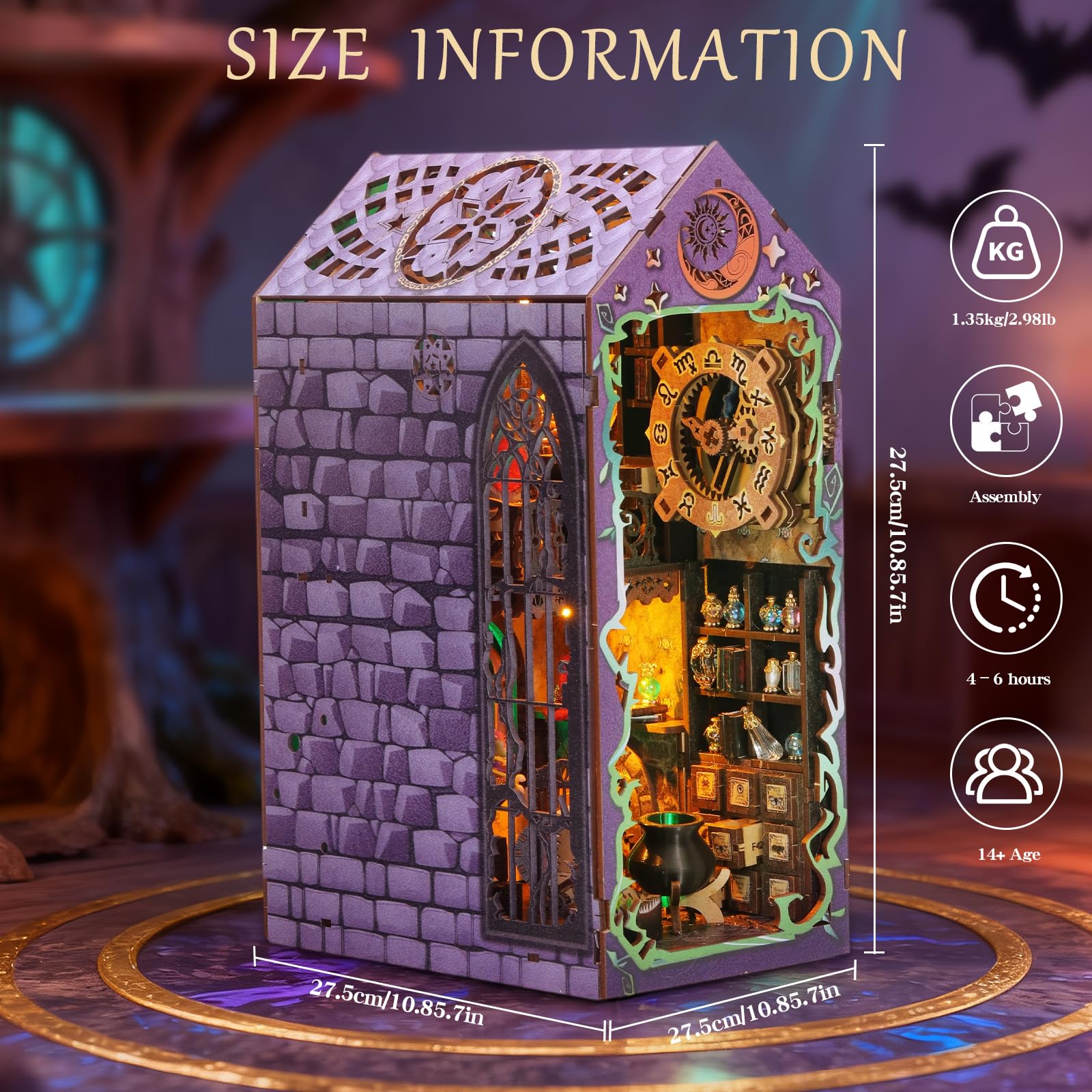 Amazon.com: Book Nook Kit Magic Wizard House DIY 3D Puzzle, Purple