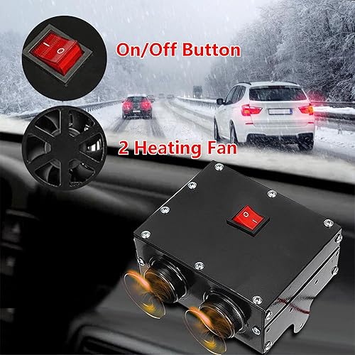 Miniatura 9 de Calentador universal de ventilador de coche de 500 W, 12 V, calentador de aire de refrigeración y calefacción, desempañador, 12 V, 500 W, calentador