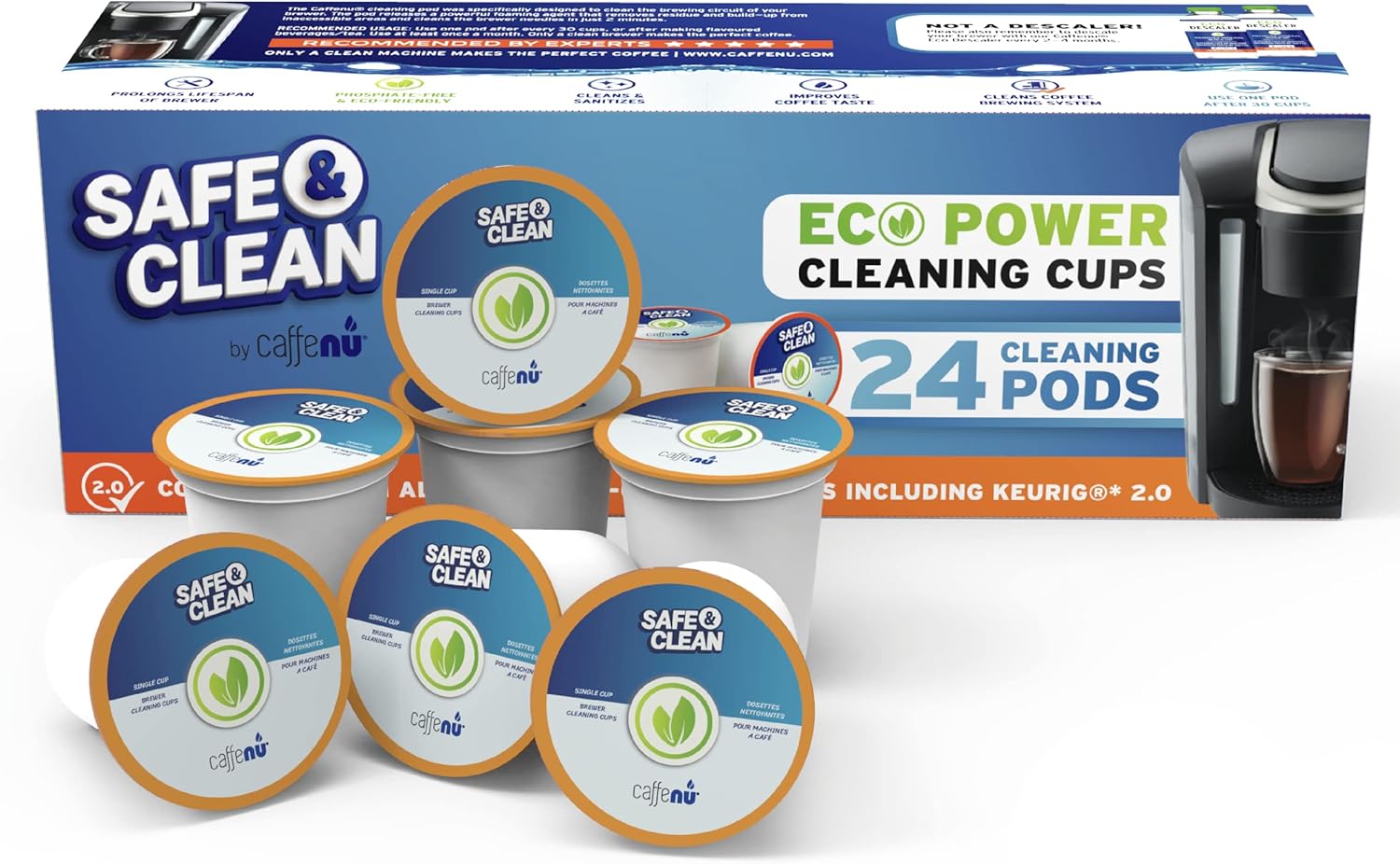 Caffenu 24Pack Cleaning pods Compatible with Keurig Coffee Machines