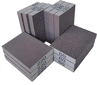12 Pack Sanding Sponge Kit - 60 80 120 220 Grit Washable and Reusable Sanding Block, Sander Sponges for Drywall Metal, Sandpaper Sponge Sanding Blocks for Wood