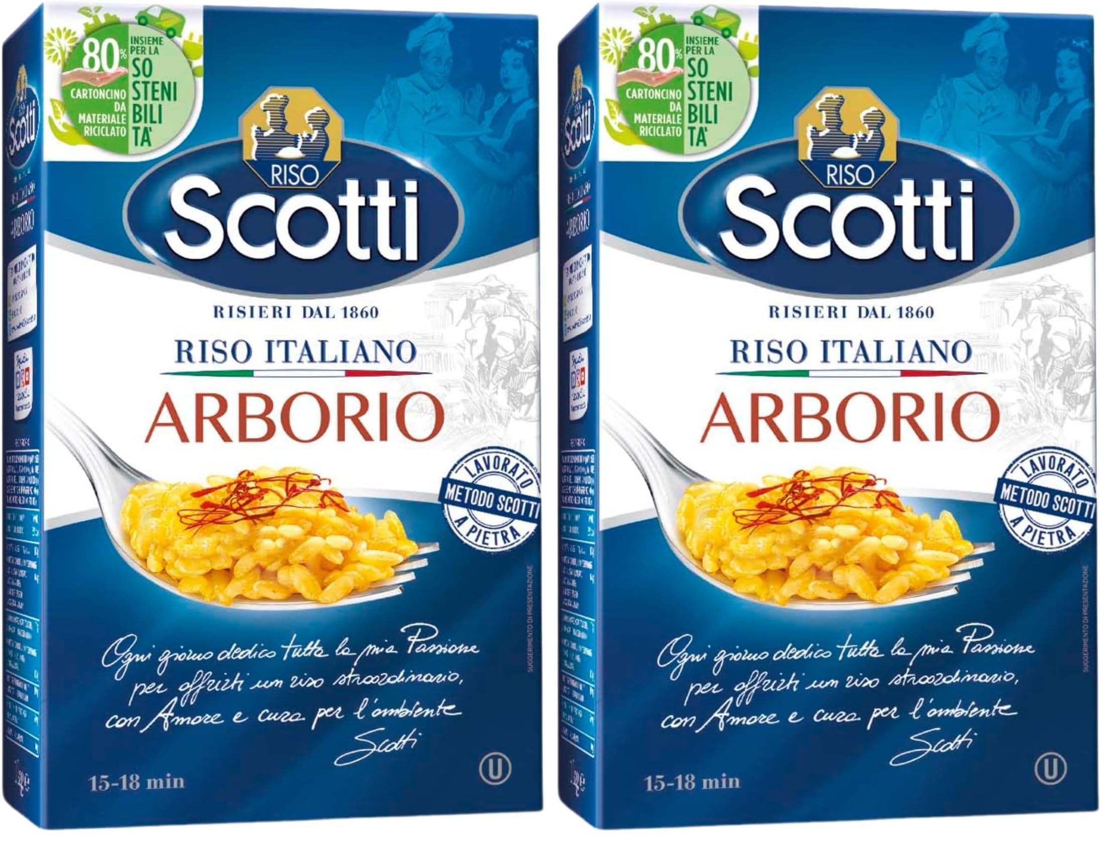  Riso Scotti Arborio Rice - Per la cucina italiana - Perfetto per risotto - Pacchetto di 2 x 1 Kg
| Riso Scotti Arborio 