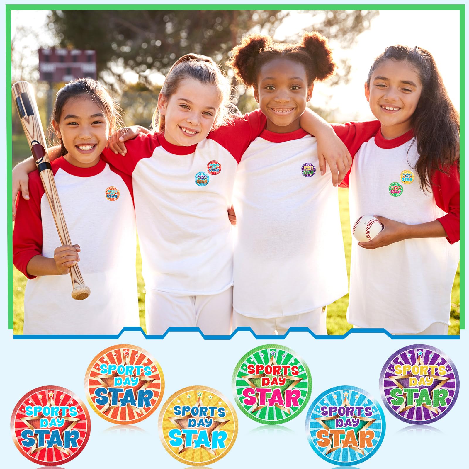 Tenare 600 Pcs Sports Day Stickers for Kids Star & 1st 2nd 3rd Participation Rosette Award Stickers for School PE for Events Competitions and Classroom Rewards(Word) - Image 4